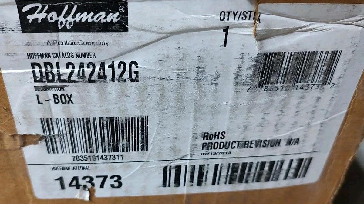 NEW Hoffman DBL242412G L-Box 24" x 24" x 12" White Metal Electrical Enclosure