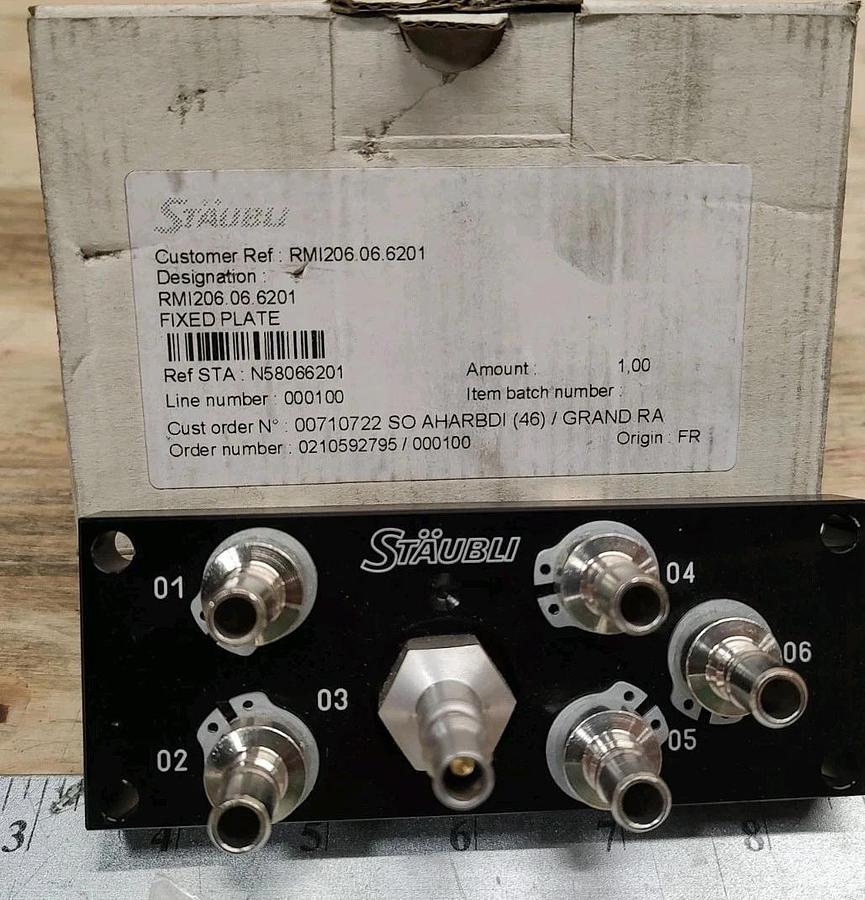 NEW Staubli RMI206.06.6201 Manual Multi-Coupling Fixed Plate Temperature Control