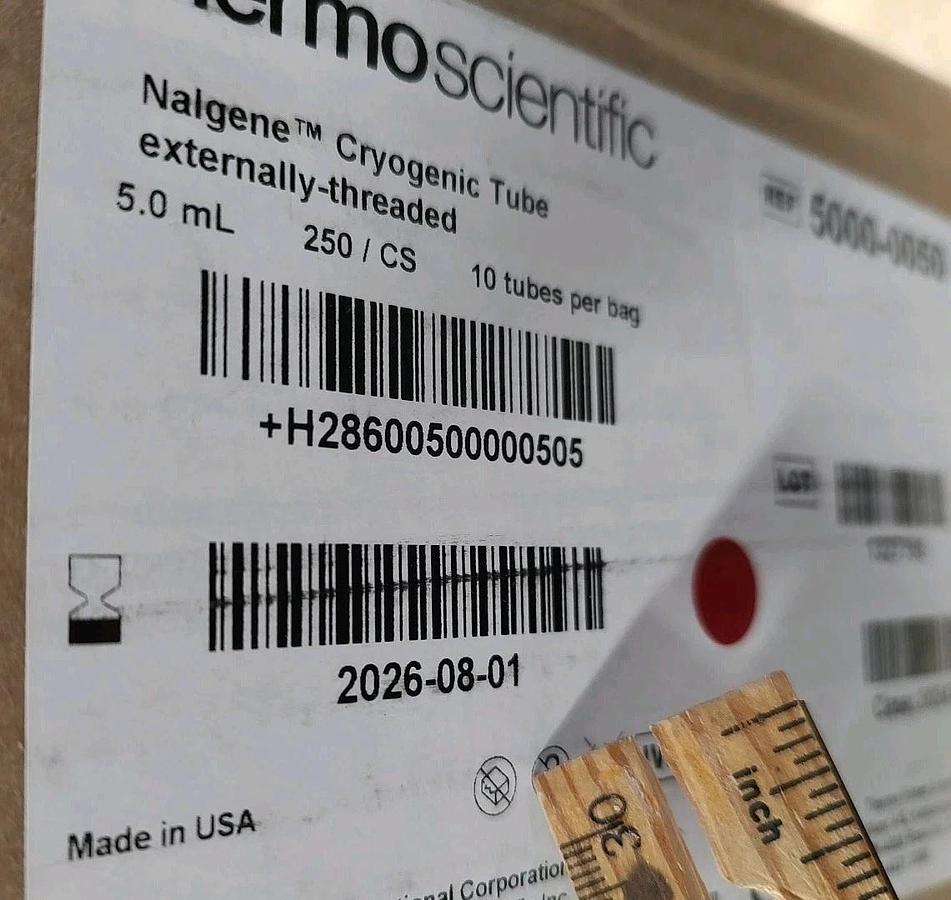 NEW Case Of 250 Thermo Scientific 5.0mL 5000-0050 Nalgene Cryogenic Tubes