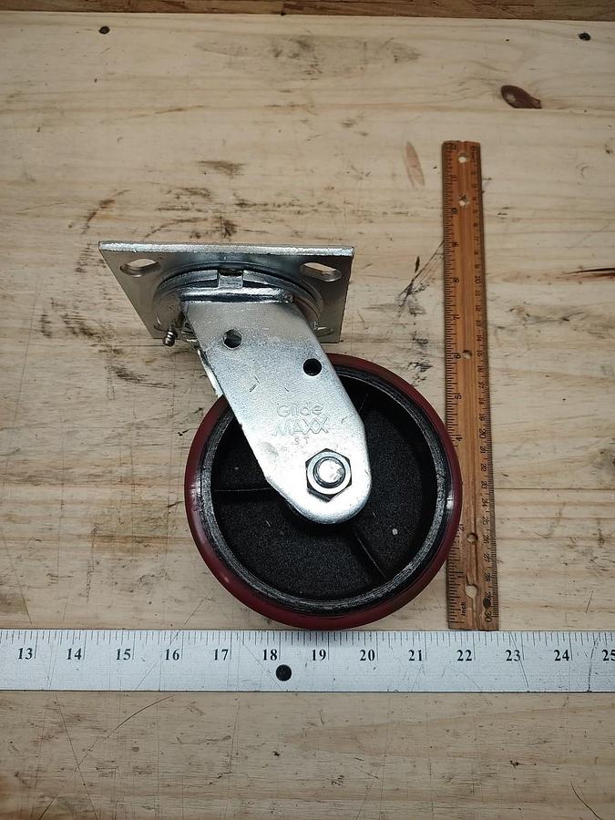 NEW Glide MAXX GMC-SI-0061 SWIVEL Top Plate Caster Polyurethene 5" Dia X 2" Wide
