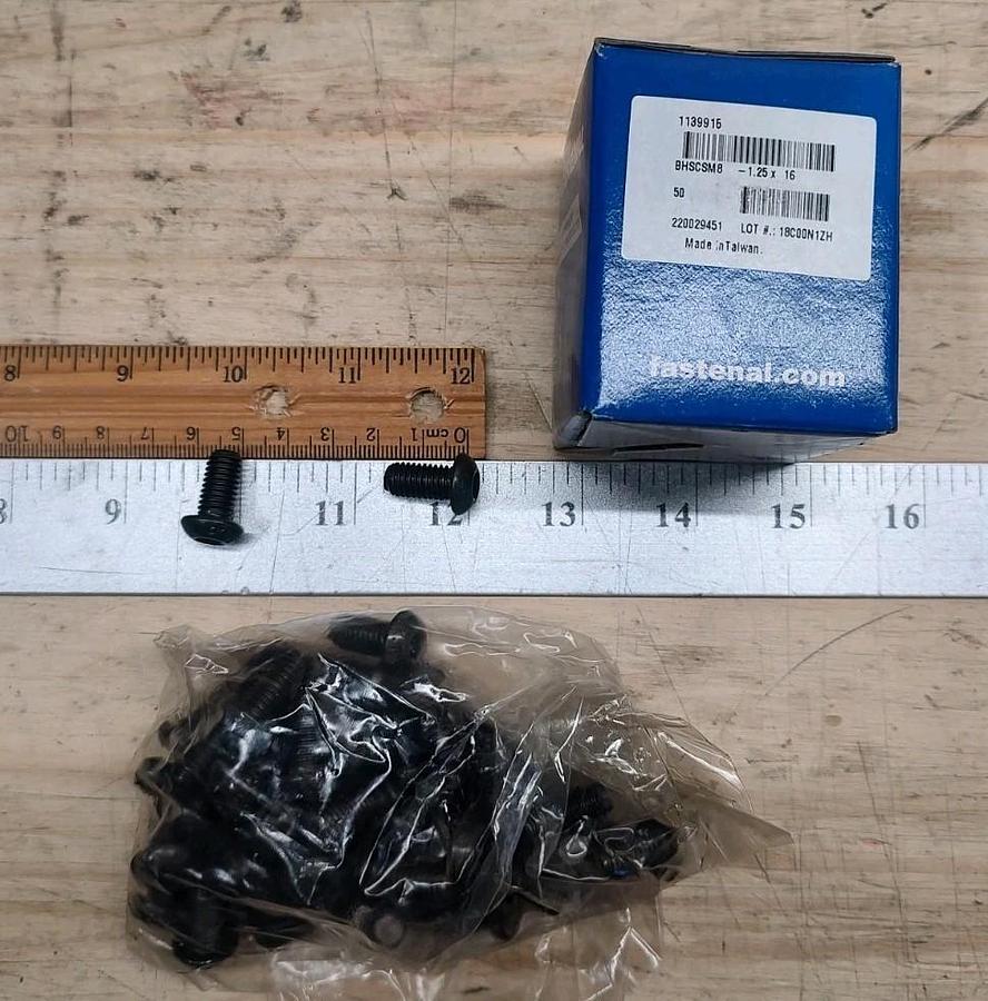 NEW Fastenal 1139916 Button Head Socket Cap Screw Black Oxide M8-1.25mm x 16mm