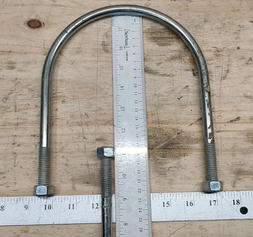 LOT Of 2 NEW 6" Pipe U-Bolt 1/2"-13 Thread Carbon Steel
