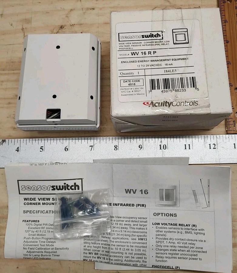NEW ACUITY Controls WV 16 R P WIDE VIEW SENSOR Corner Low Voltage 12-24VAC White