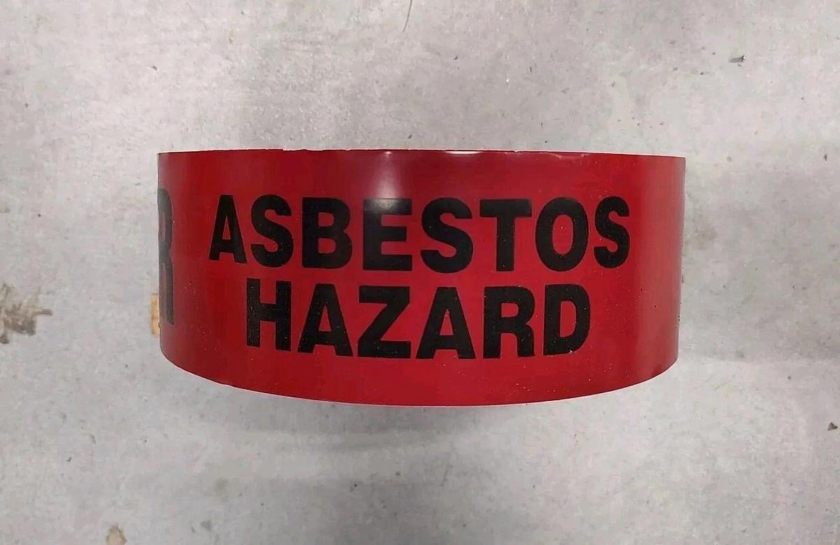 NEW - 1 Roll of 3" x 1000' 3 mil RED "DANGER ASBESTOS" Hazard Barricade Tape