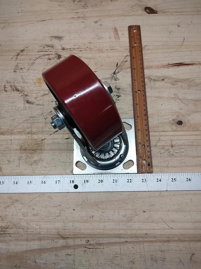 NEW Glide MAXX GMC-SI-0061 SWIVEL Top Plate Caster Polyurethene 5" Dia X 2" Wide