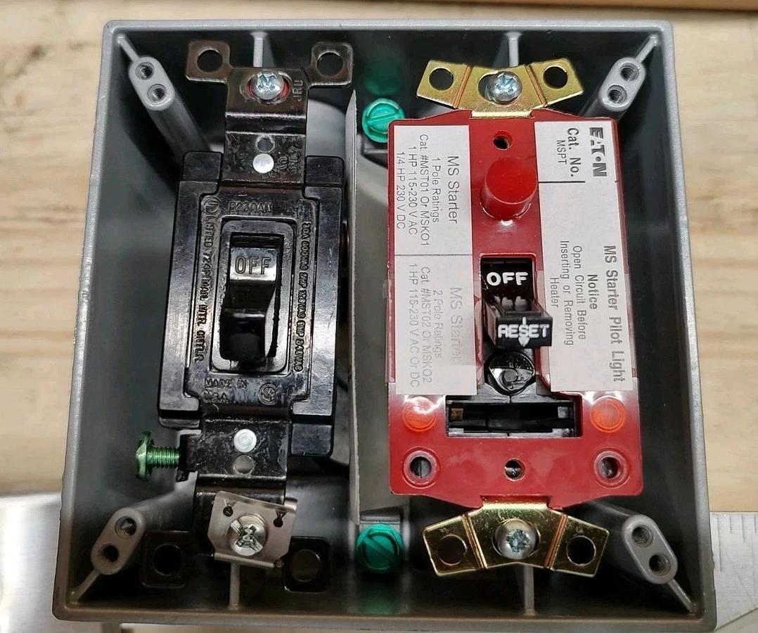 NEW EATON MST02RN1PH 3-4342-001A MANUAL MOTOR STARTER W/HAND/AUTO Nema 1 BOX 786676027991