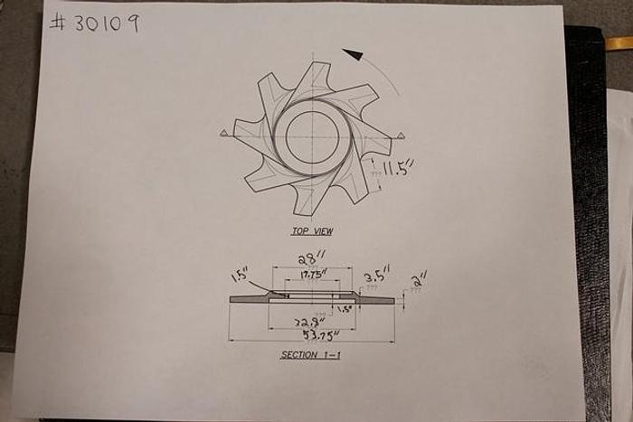 Used Black Clawson 8 Vane Vokes Rotor #30109
