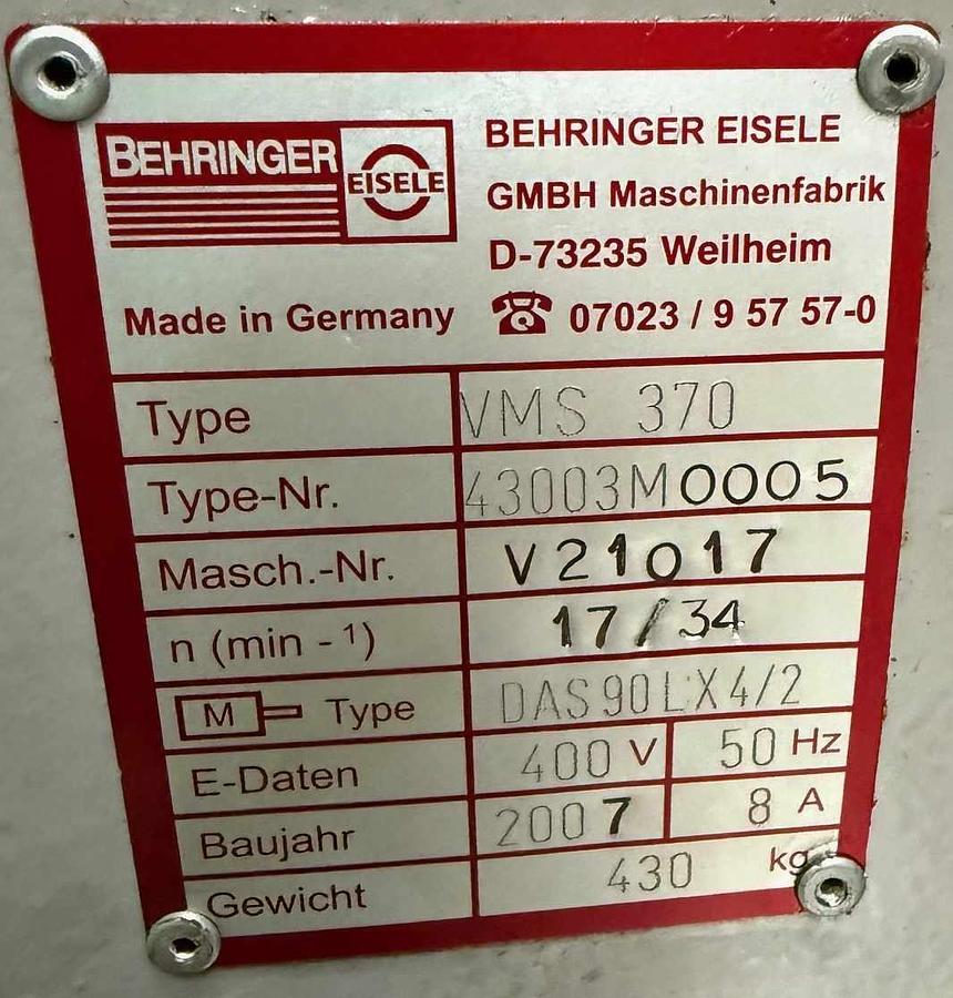 Gebraucht Metallkreissäge BEHRINGER-EISELE
