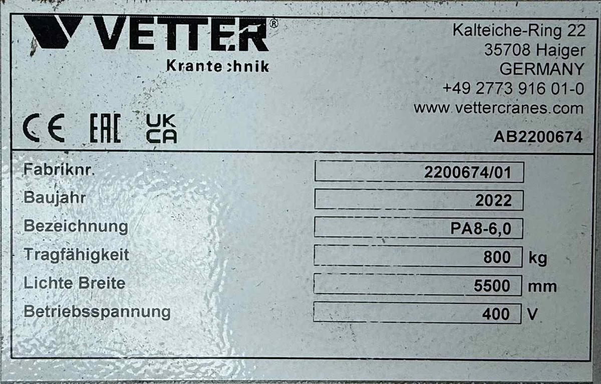 Gebraucht Portalkran VETTER