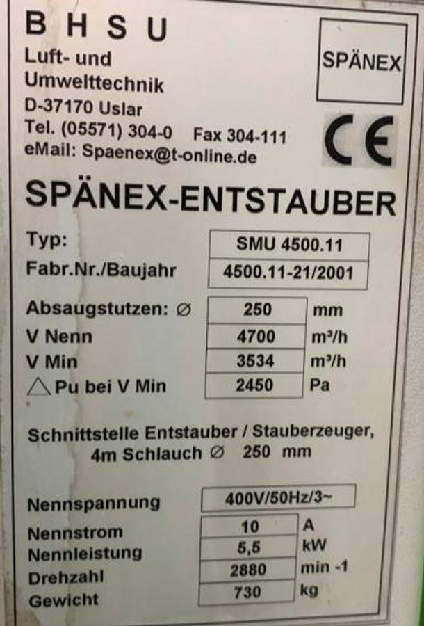 Gebraucht Staub- bzw. Späneabsaugung SPÄNEX