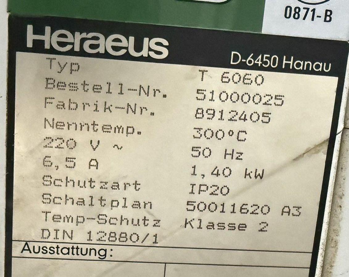 Gebraucht Laborofen HERAEUS