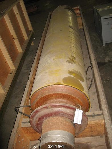 Used Manchester  Two-Roll Calender, 22" X 98" Top Roll, 15" X 98" Kusters Controlled Crown Bottom Roll.  Top Roll Is Covered.  Includes Two Spare Top Rolls. #24194