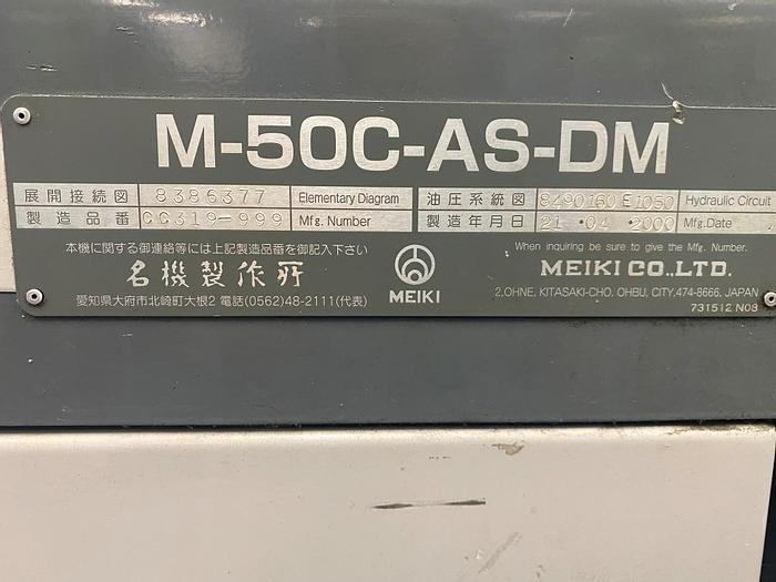 Used 2000 Meiki M-50C-AS-DM Injection Moulding Machine