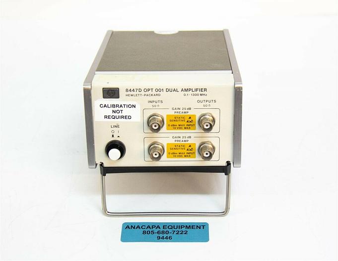 Used HP/Agilent  8447D Opt 001 Dual Amplifier, 0.1-1300MHz Dual Channel Used (9446)K