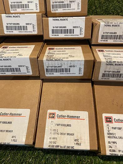 Cutler-Hammer Series C Ind Circuit Breaker 1 Pole 80 Amps 240 VAC Model: FWF1080LM05