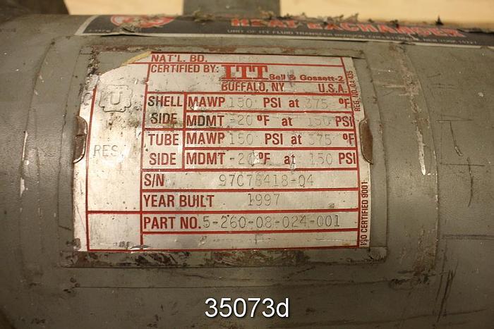 Used Bell & Gossett 5-260-08-024-001 Shell and Tube Heat Exchanger #35073