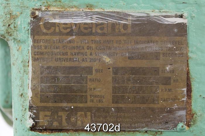 Used Cleveland 80AF Right Angle Dual Output Shaft Gear Box, 15.5/1 Ratio #43702