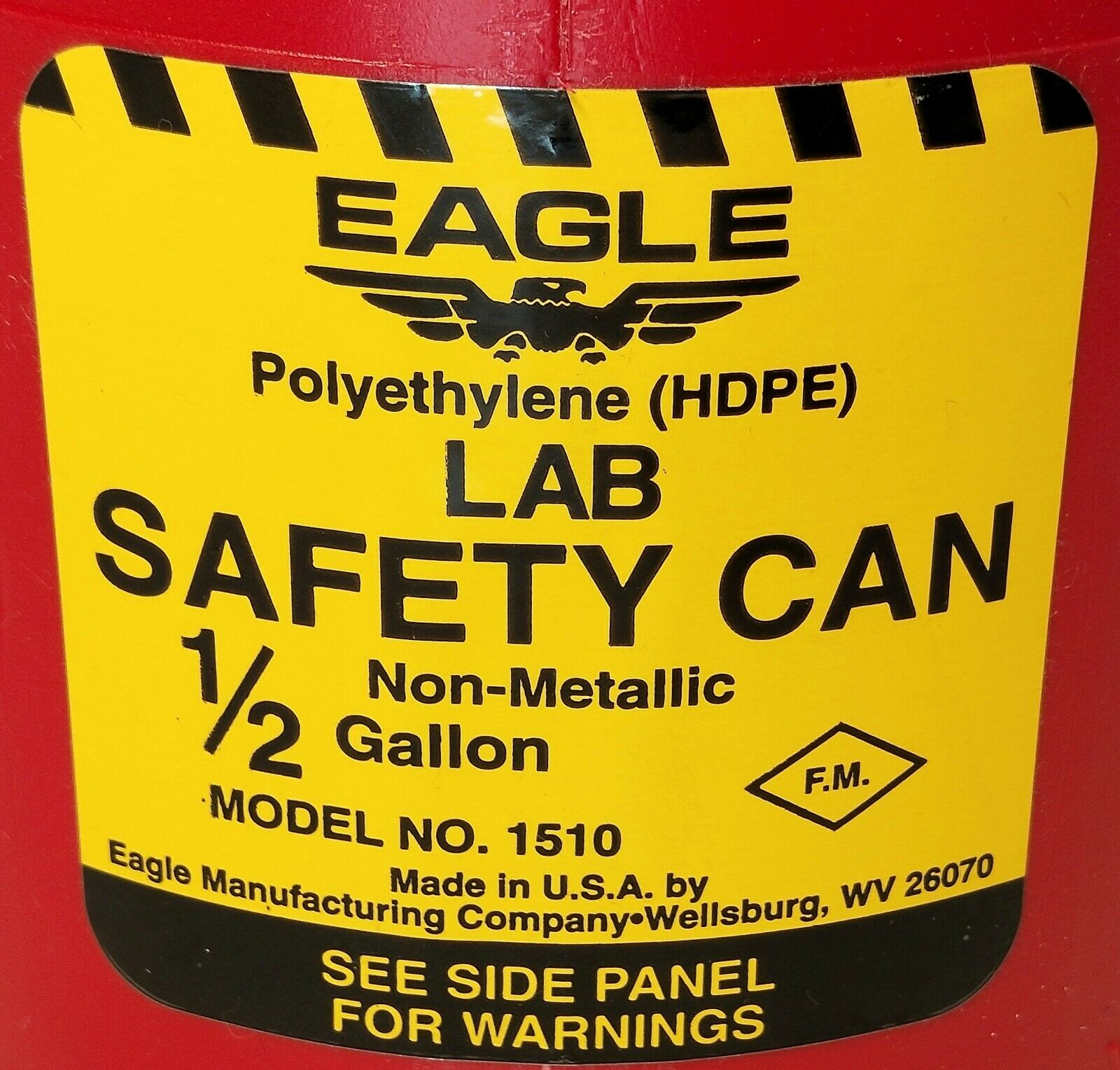 New open box Eagle 1510 Lab Safety Can - 1/2 Gallon