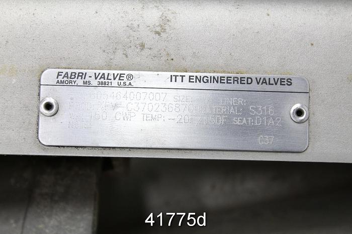 Used Fabri-Valve 6" Hand Operated Knife Gate Valve #41775