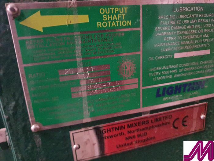 Used Lightnin Agitator Drive Unit 840-7.5