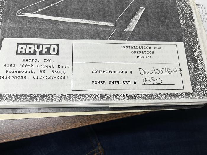 Used RAYFO DEWATERING PRESS/ COMPACTOR  SS