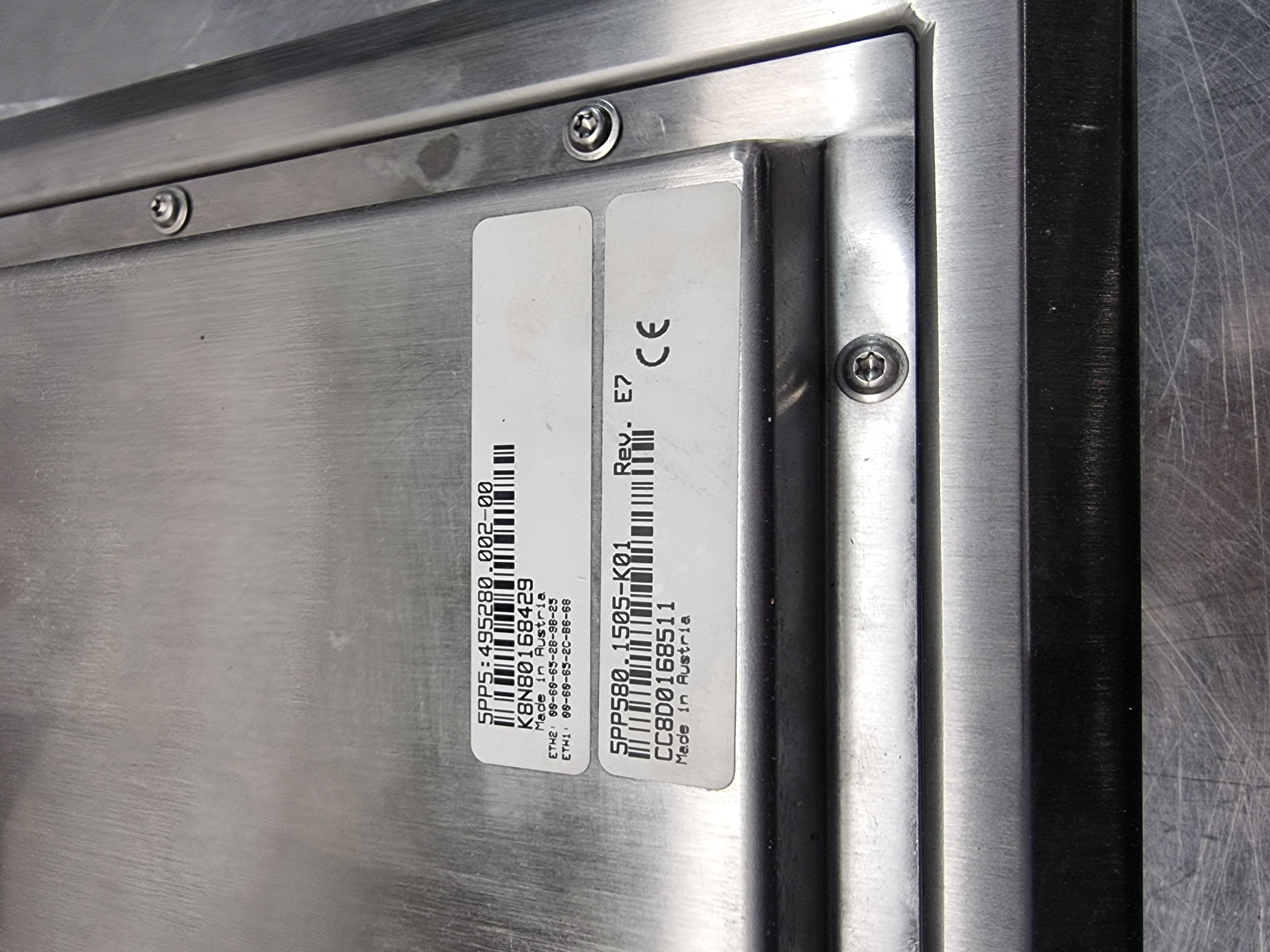 Used B&R OEM 15" Power Panel 500 HMI | P/N: 5PP5:495280.002-00 For Sortimat Pen Line