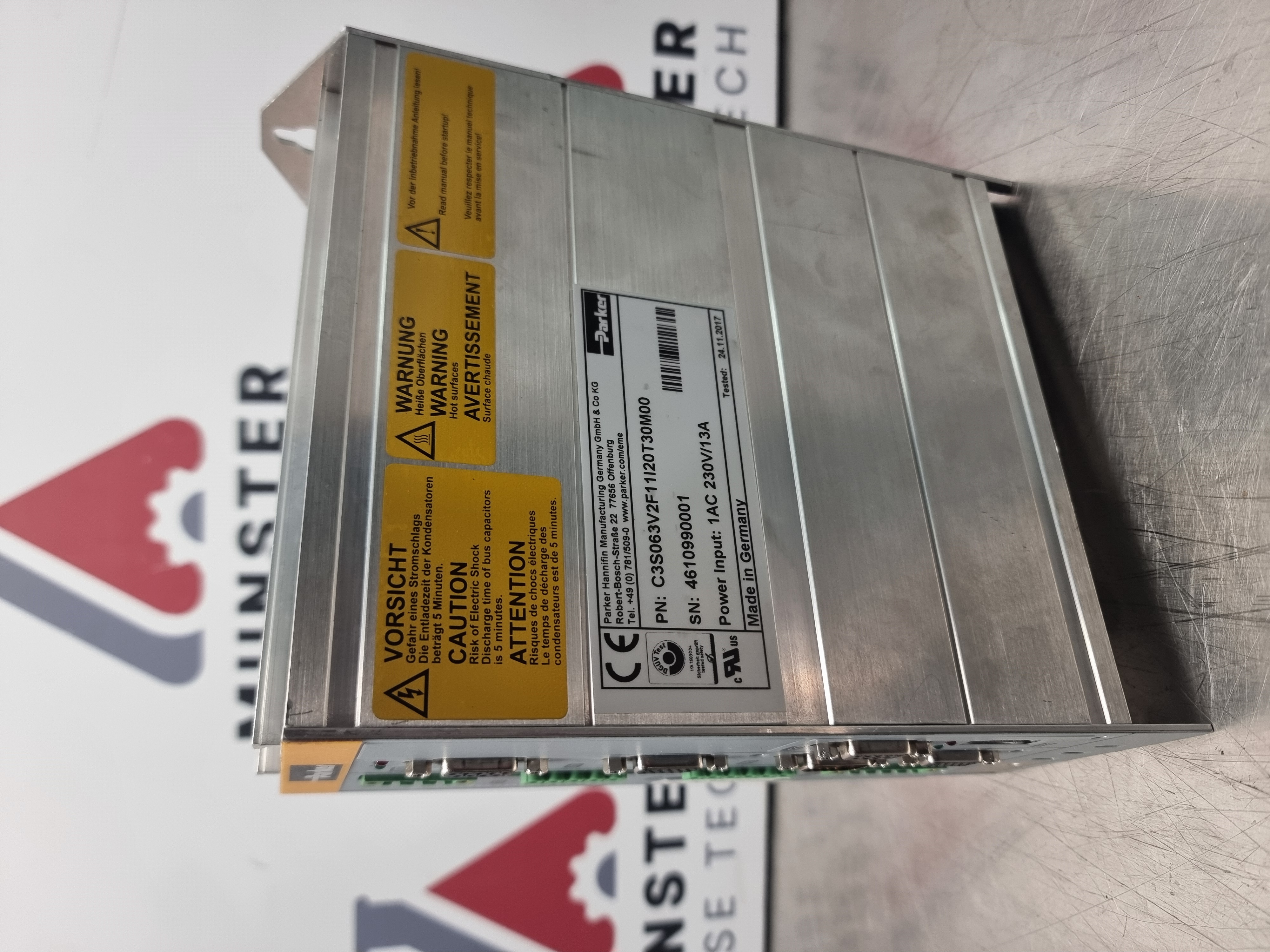 Used Parker Compax3S Series Single-Axis Servo Drive | P/N: C3S063V2F11I20T30M00