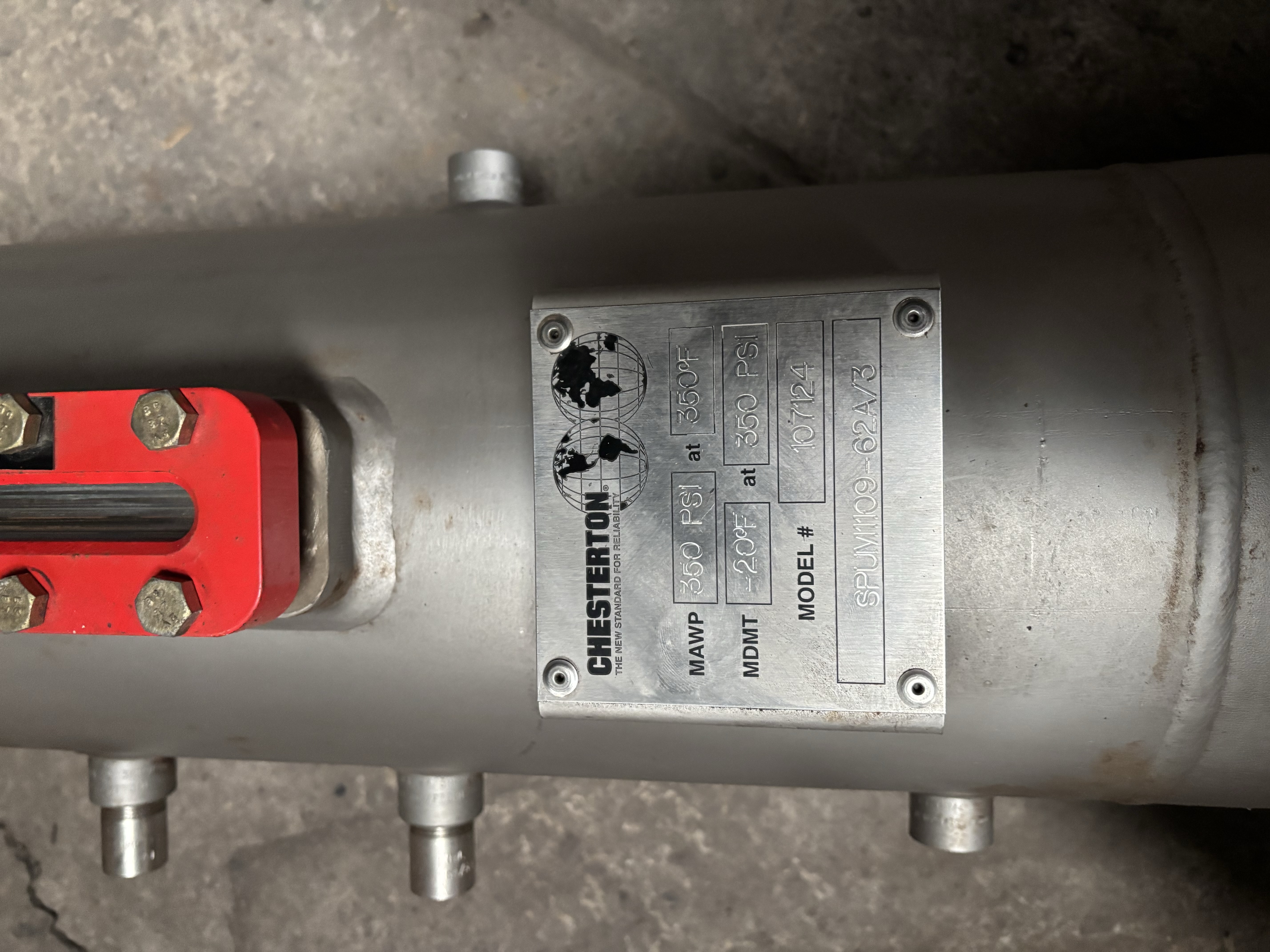 Used Chesterton 3-Gallon Stainless Seal Pot Tank 107124   SPUM1109-62A/3