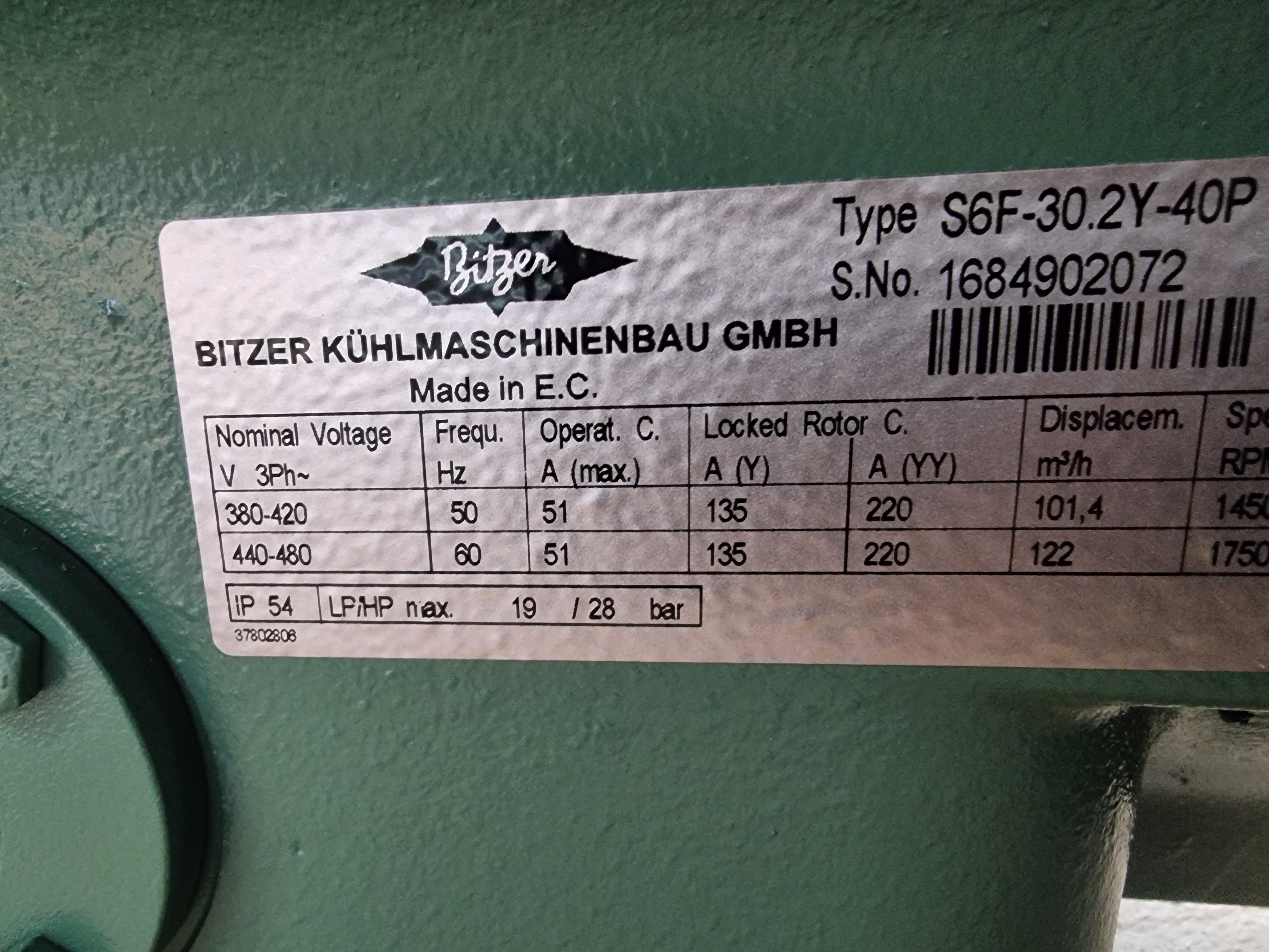 Bitzer 2 Step Semi-Hermetic Compressor | S6F-30.2Y-40P