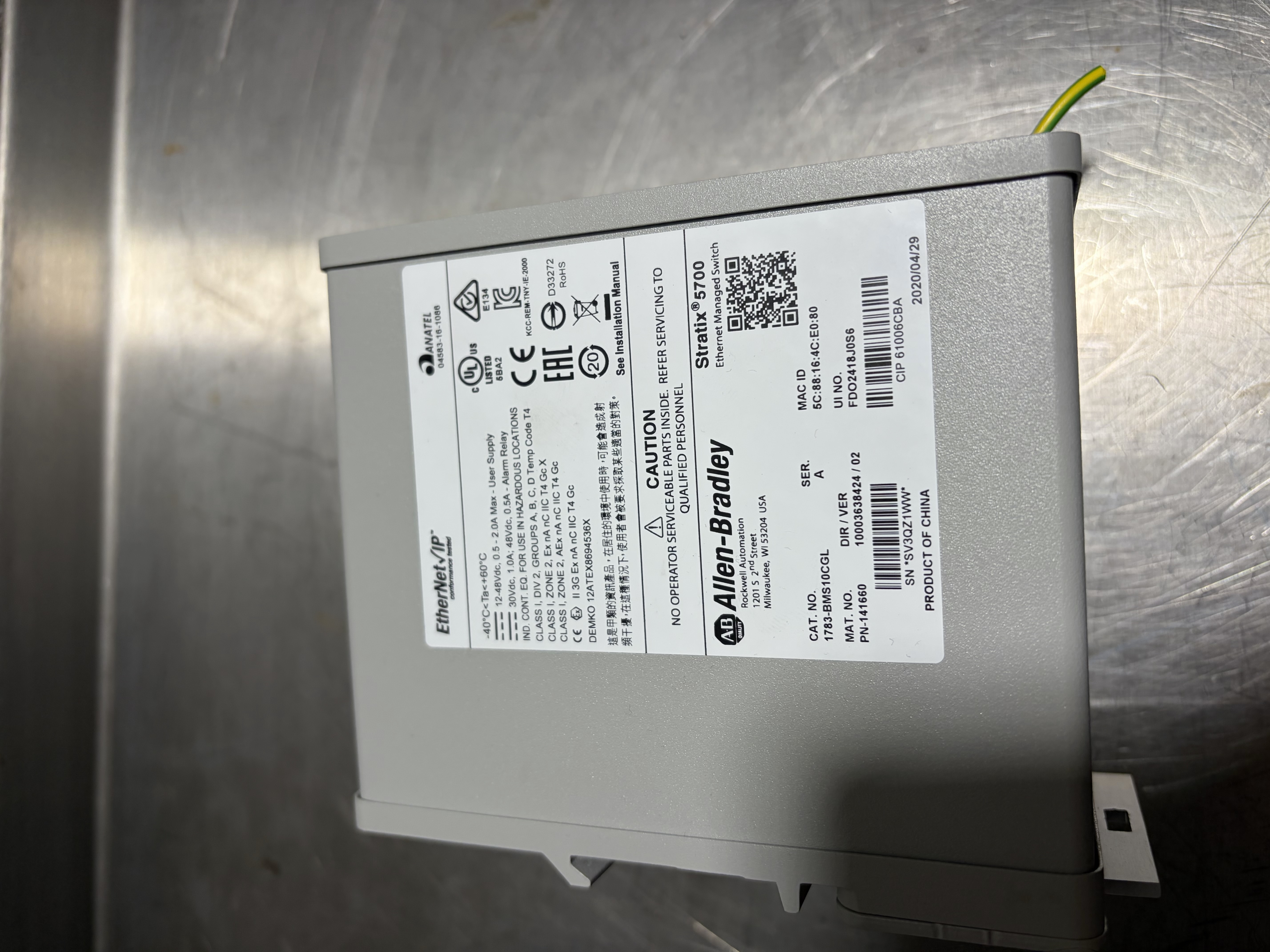 Used Allen Bradley 1783-BMS10CGL Stratix 5700 Ethernet Switch