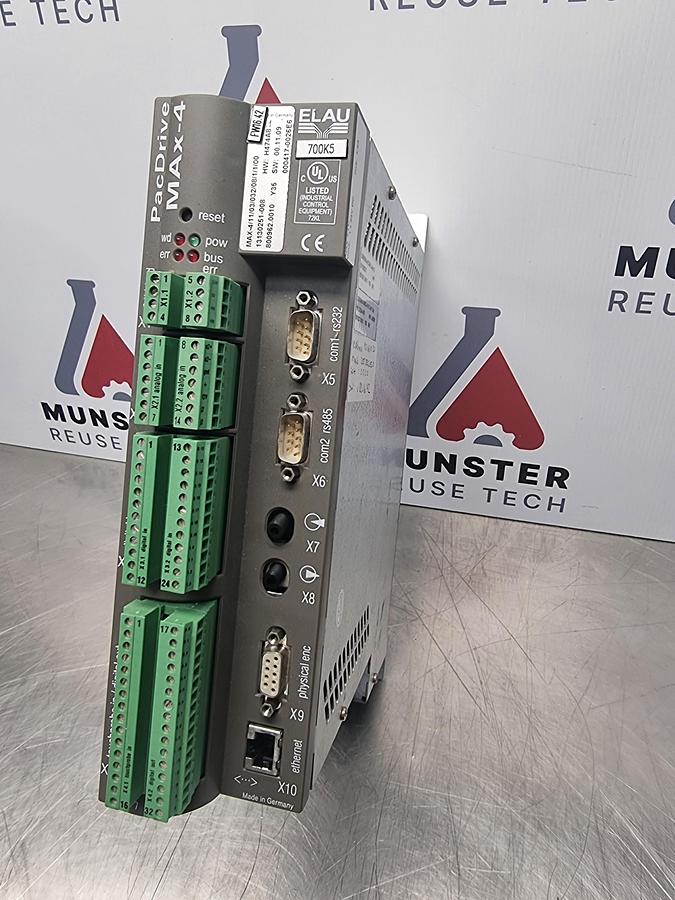 Used Elau MAX-4/11/03/016/99/1/1/00 Servo Controller | 13130255-008 | c/w OM/MAx-4 Interface Cards