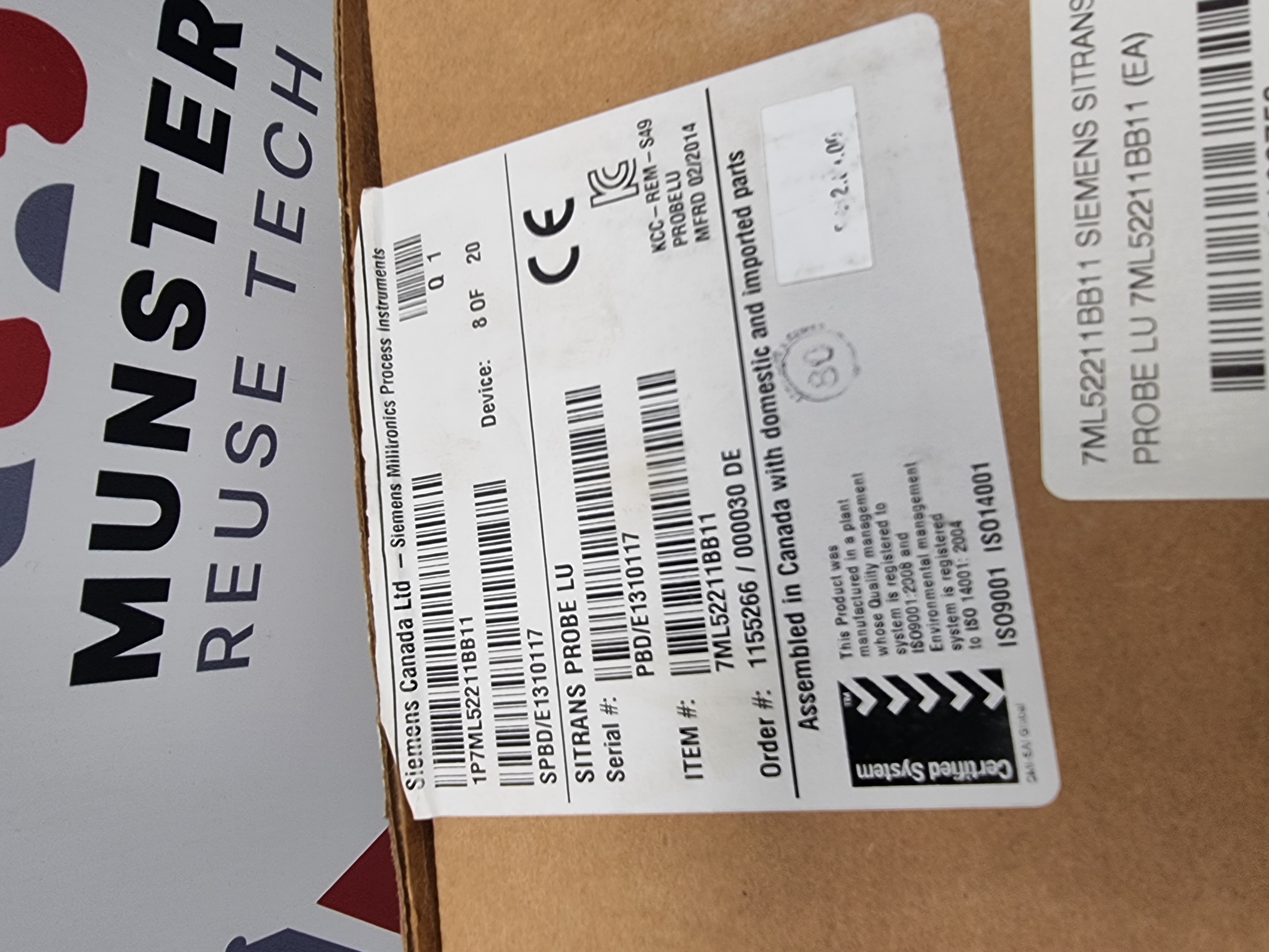 Siemens 7P7ML52211-BB11 SITRANS Probe LU Ultrasonic Level Transmitter