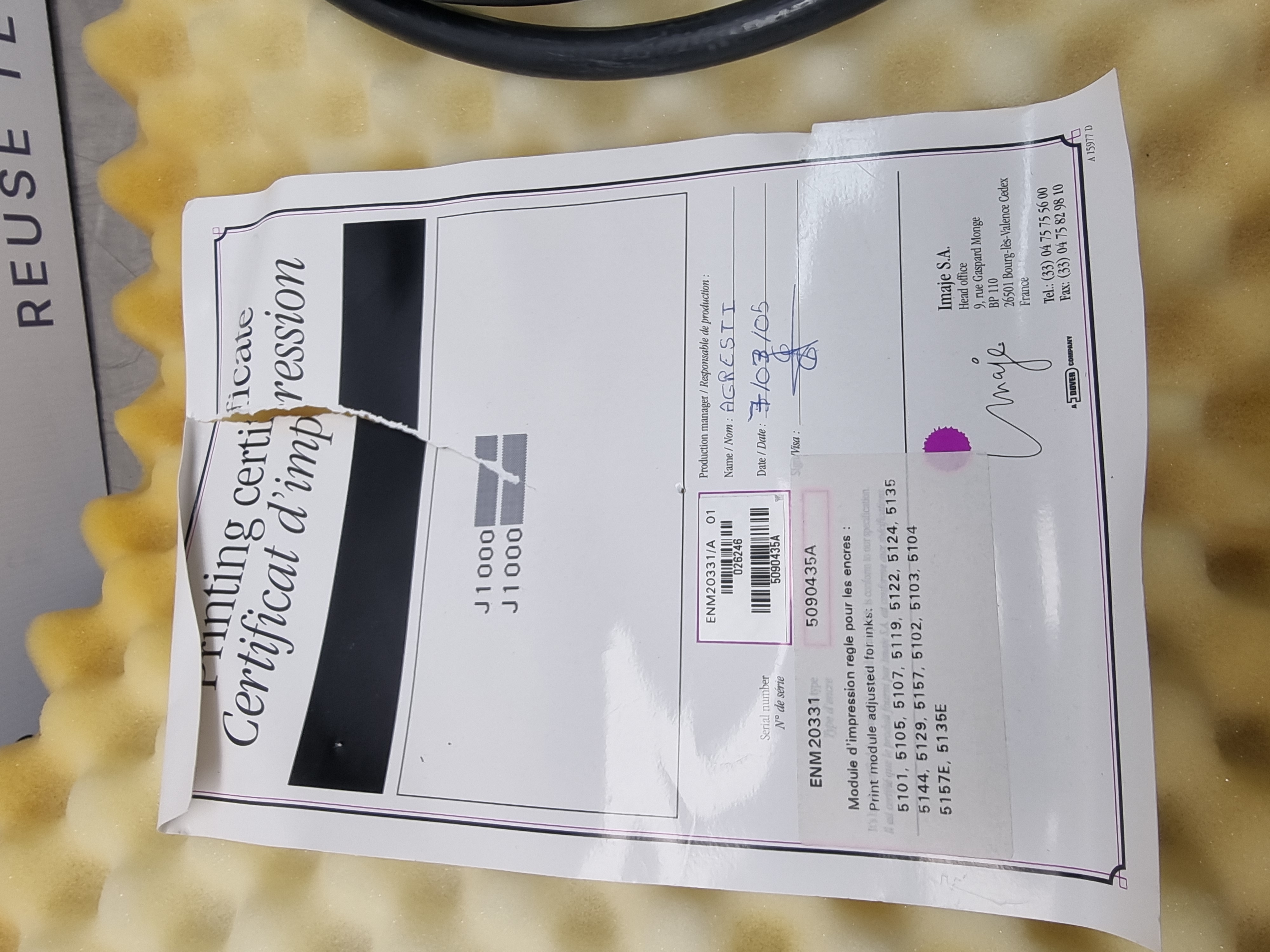 Imaje Print Module S8-2G-L=3 | P/N: ENM20331