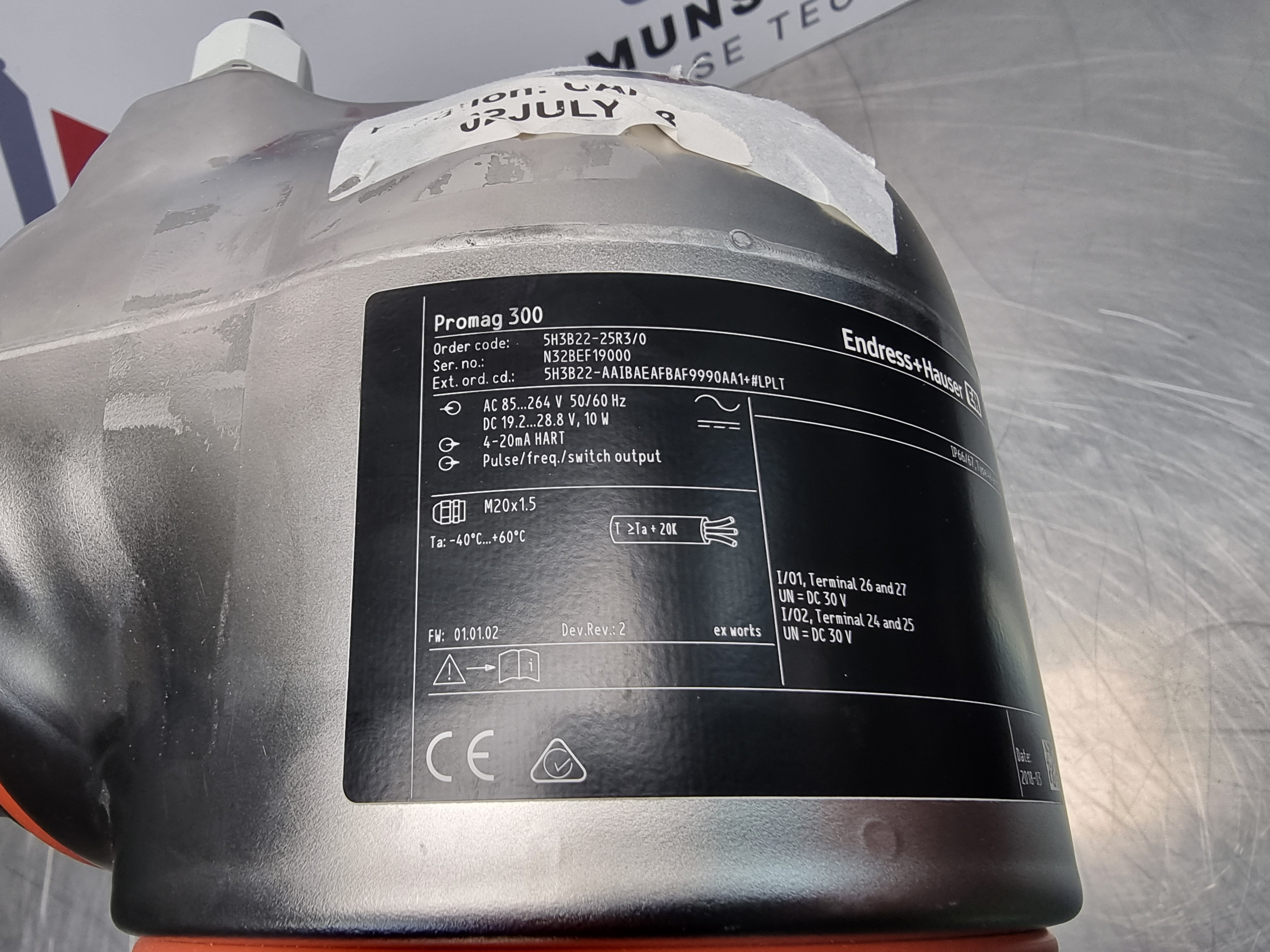 Endress Hauser Promag H Flow Meter | 5H3B22-25R3/0 | Clamp DN25 ANSI ODT 1"