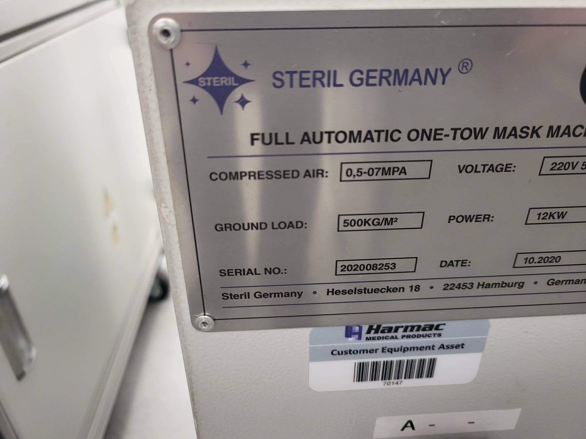 Used Complete Face Mask Manufacturing Line