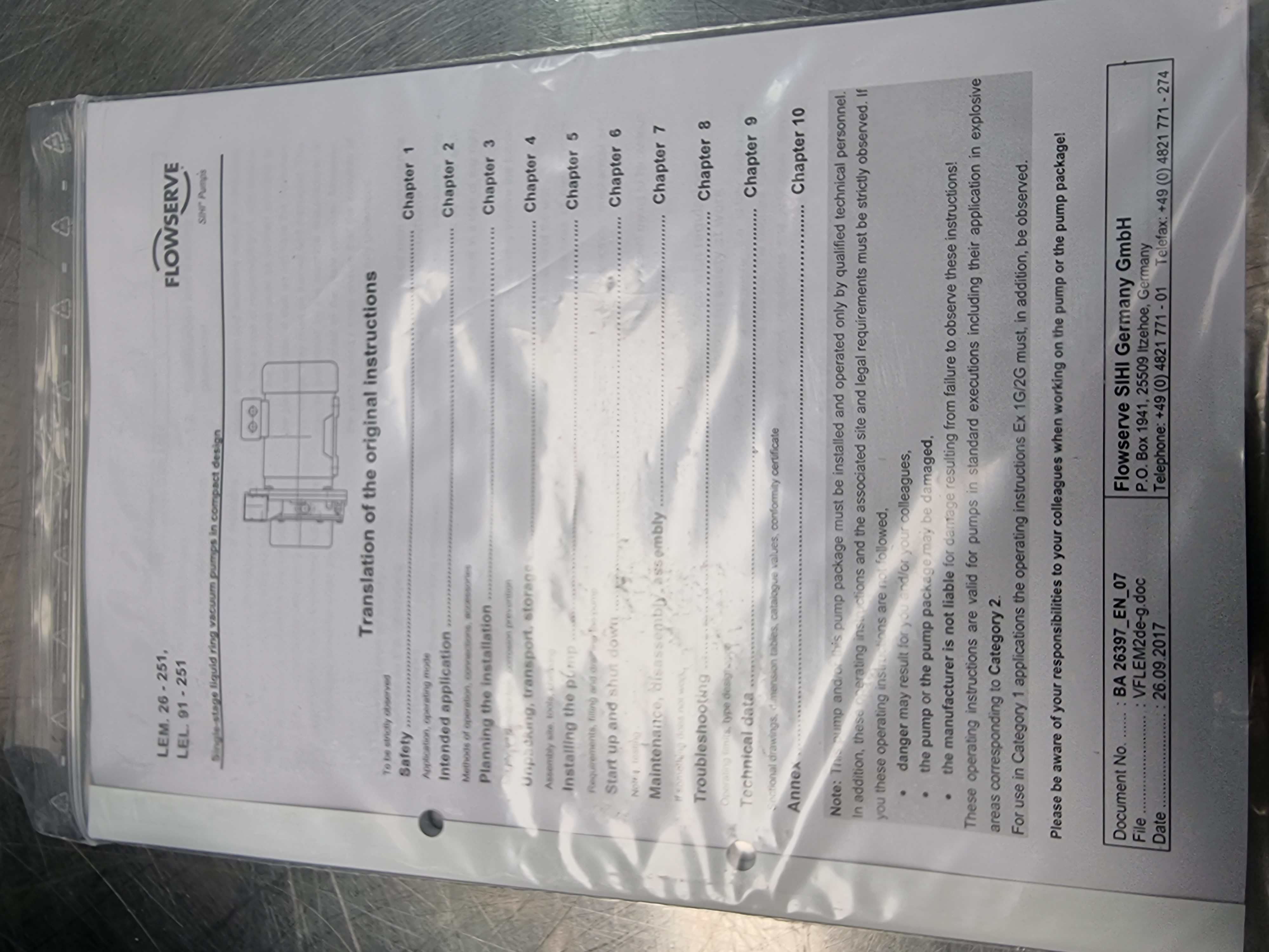 Flowserve Sihi LEMB 91 AZ Liquid Ring Vacuum Pump 