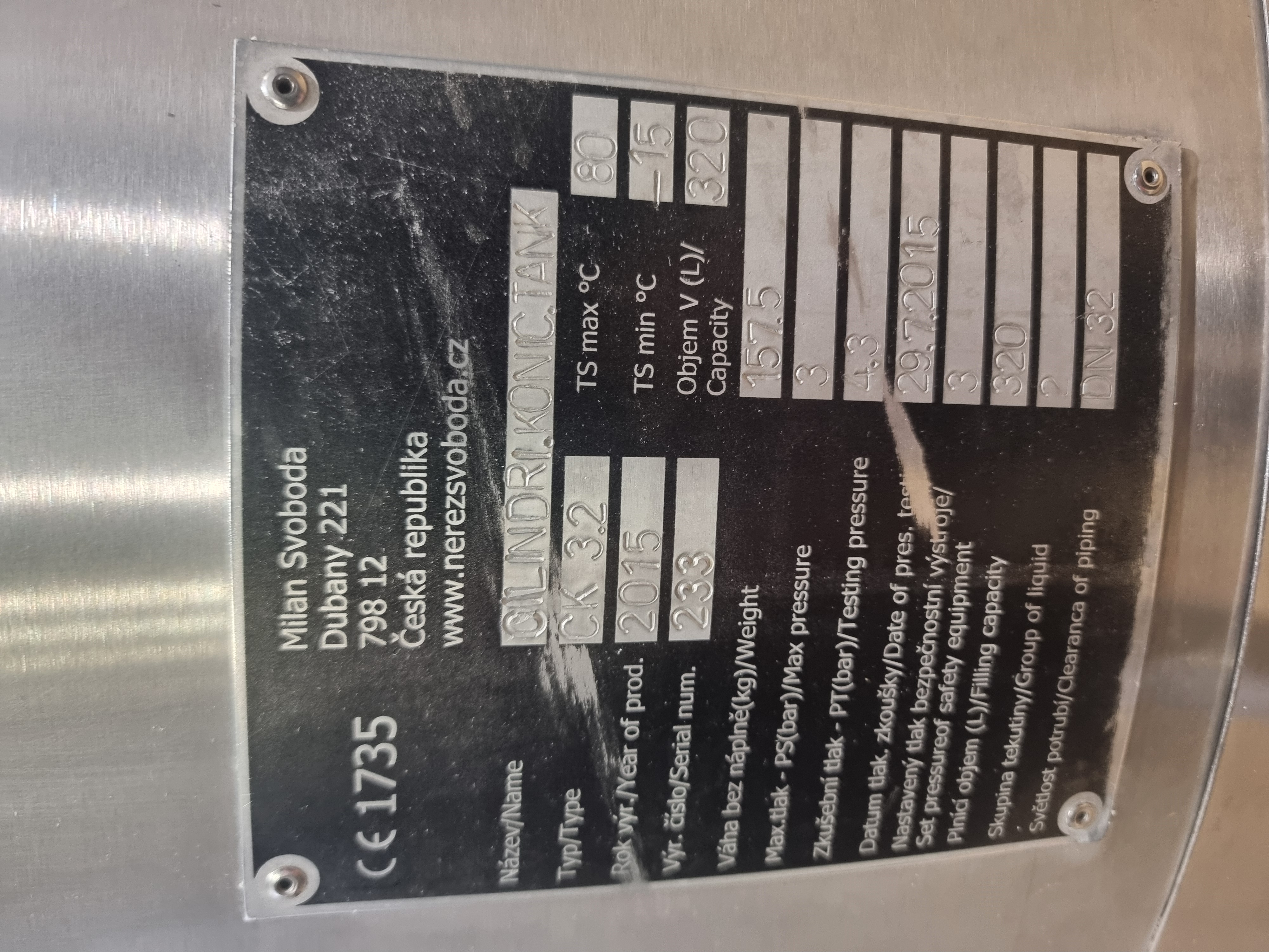 Used Czech Mini Breweries CK 3.2 hl Yeast Tank