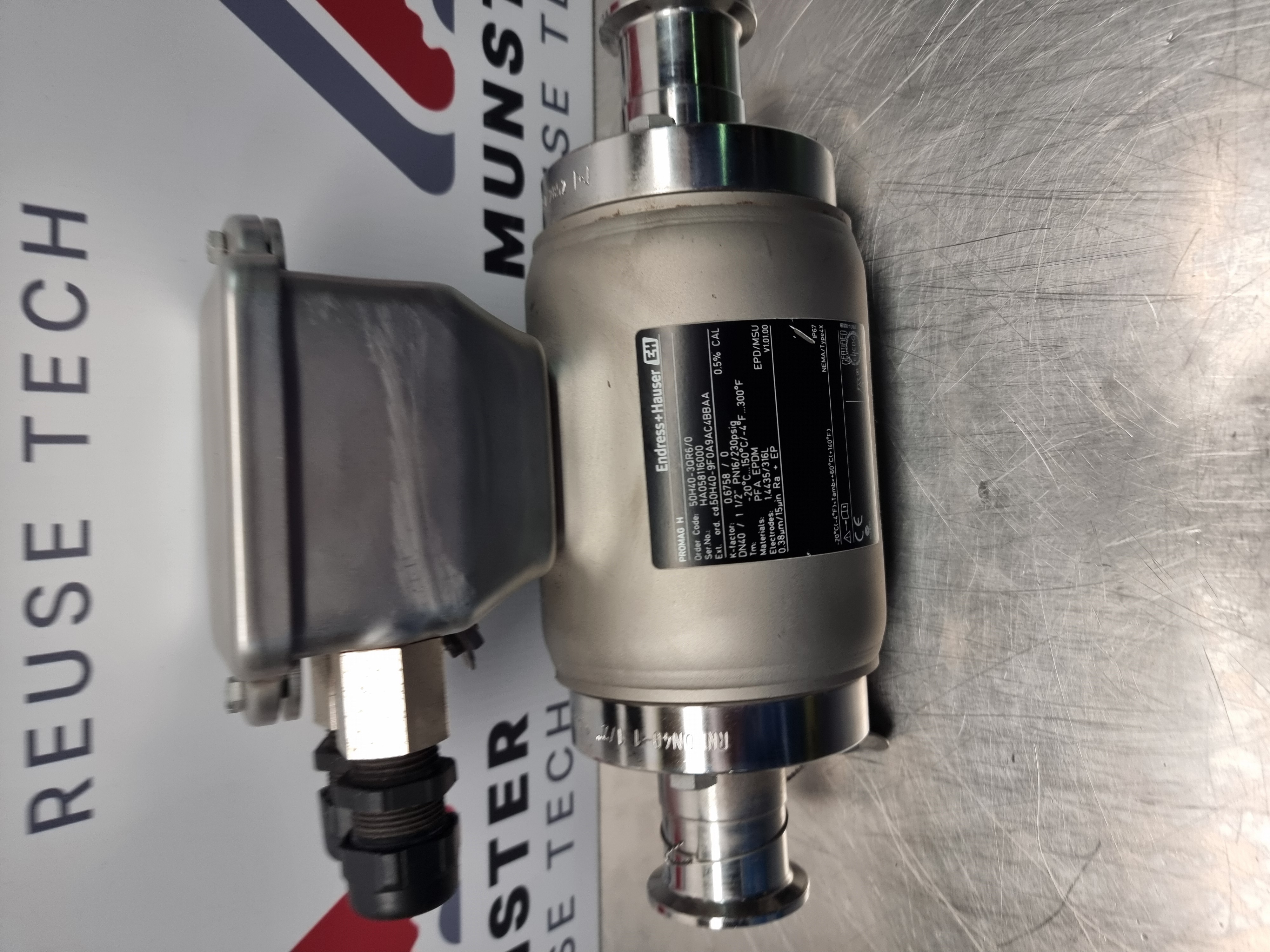 Used Endress Hauser Promag H Flow Sensor & Transmitter | 50H40-3QR6/0