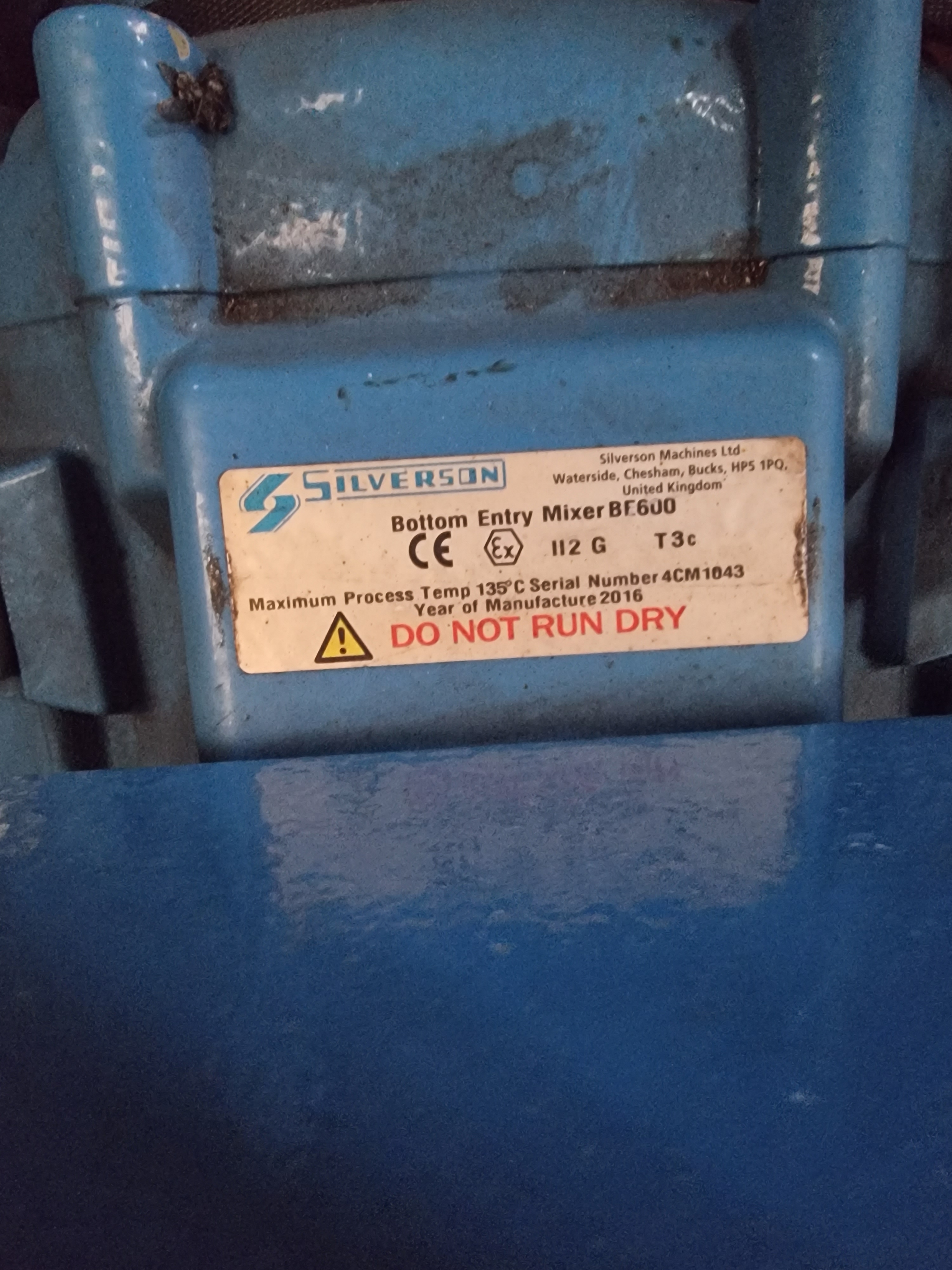 Spare Motor for Silverson BE600 Bottom Entry Mixer