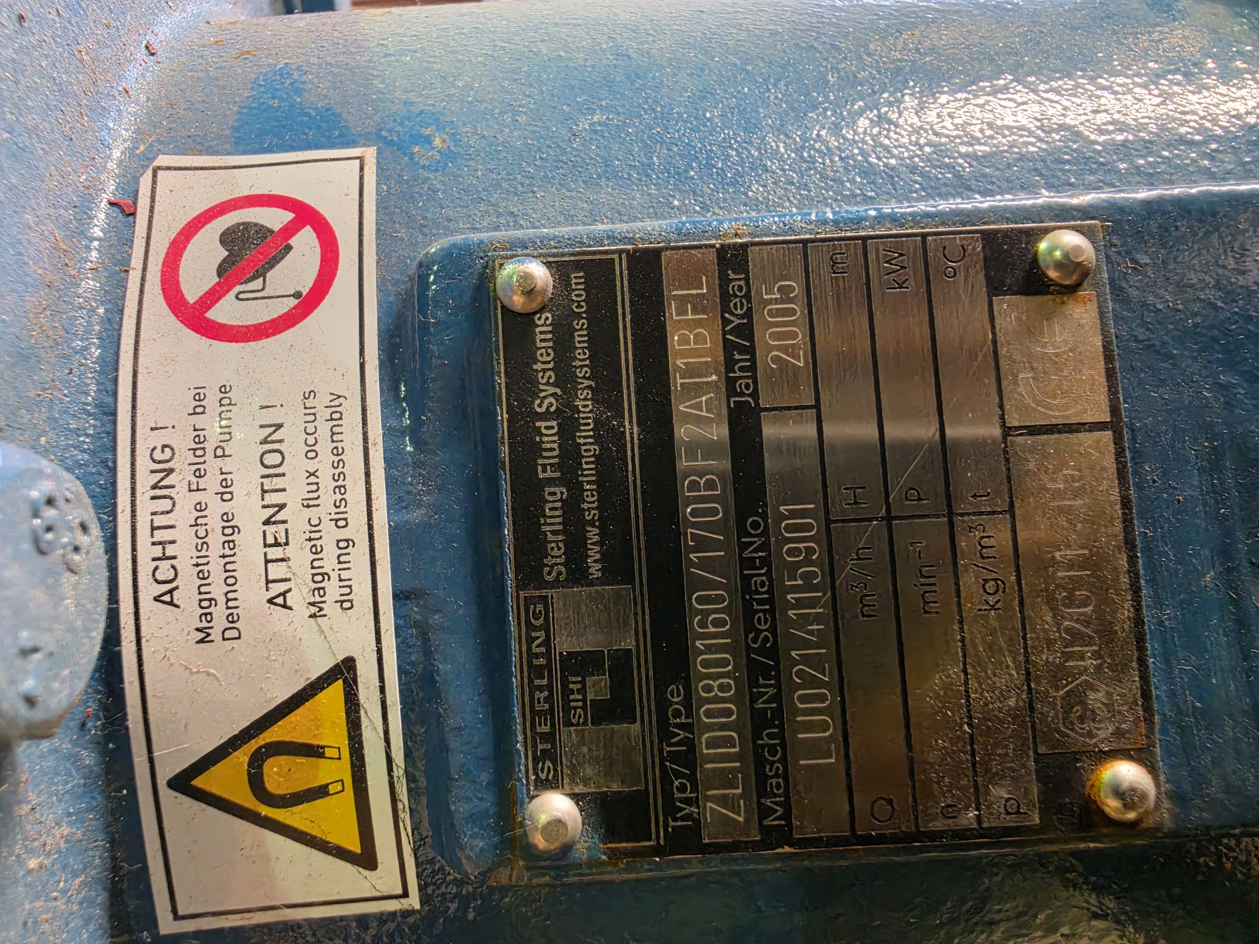 Used Sterling Sihi ZLID 080160/170 BF 2AT 1B FL Pump | DN80