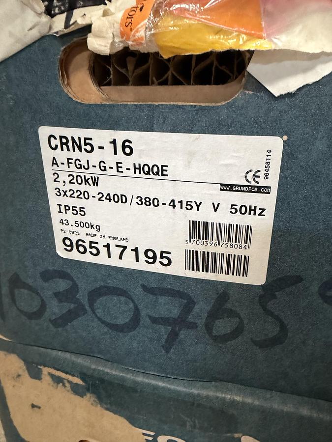 Grundfos CRN5-16 A-FGJ-G-E-HQQE Centrifugal Pump P/N:96517195