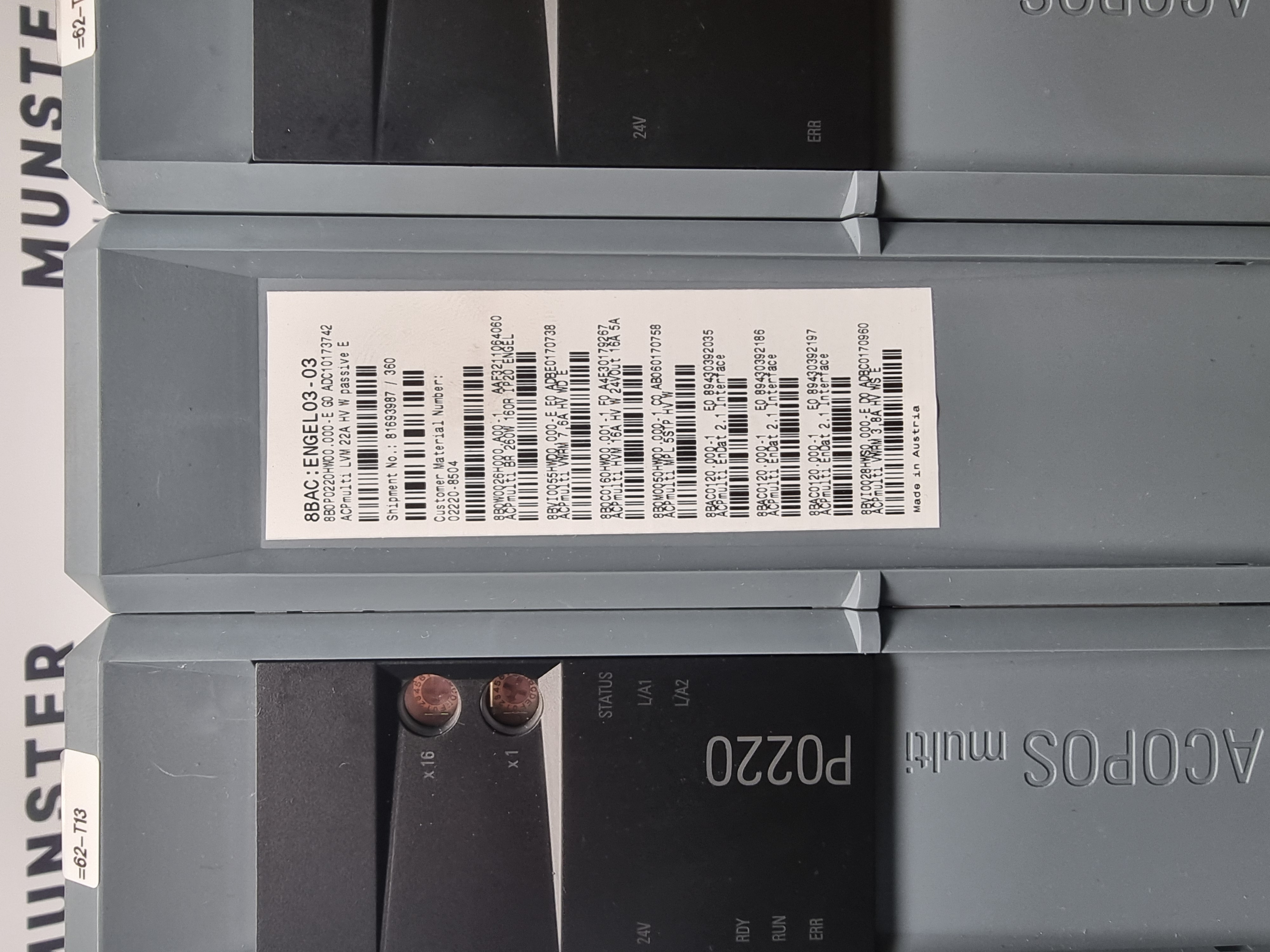 Used Complete Drive Unit for Engel Viper 20 Robot | B&R Acpos P0220, C0160, I0055D, I0028S