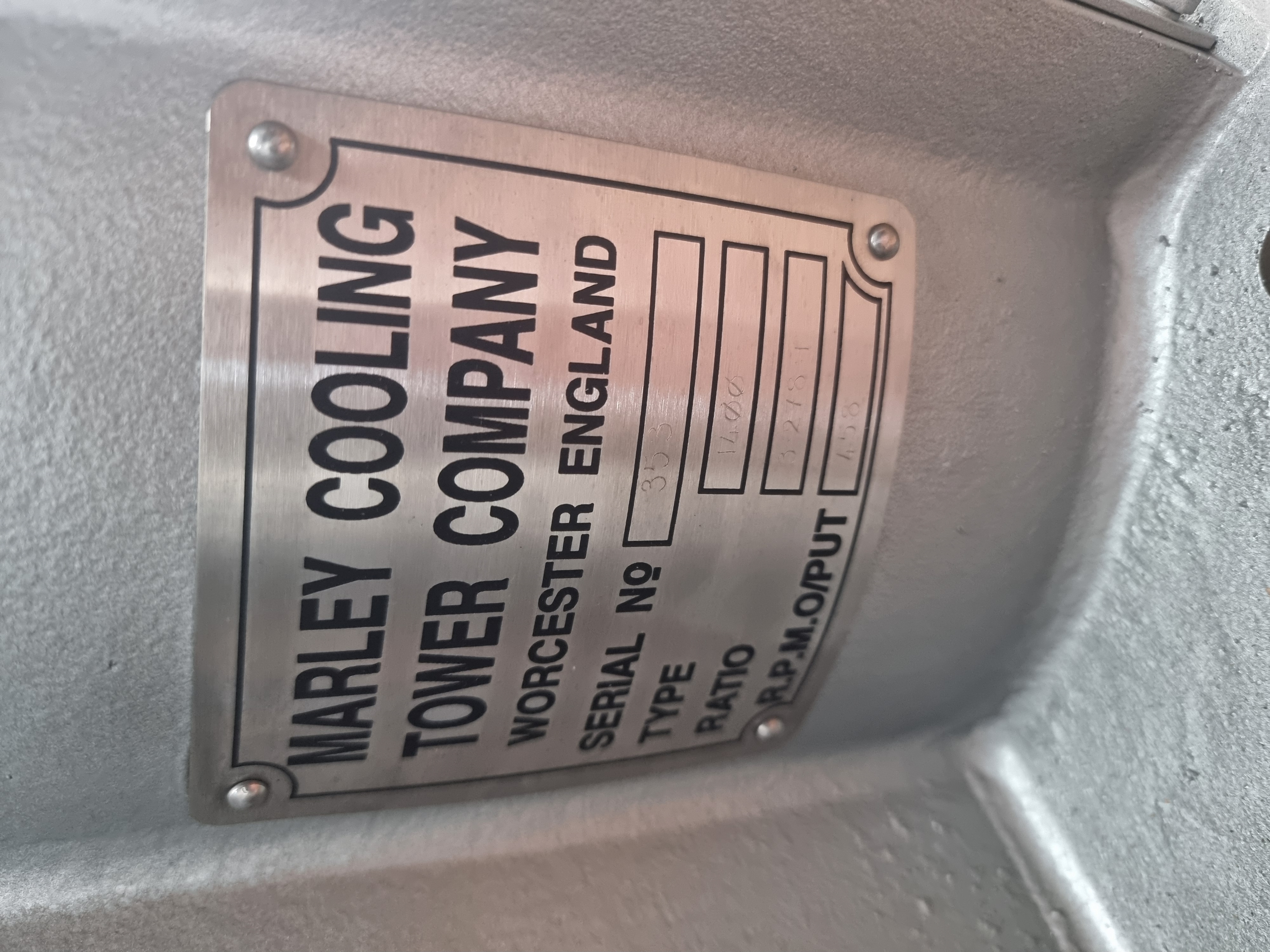 Used Marley Cooling Tower Gear Box Type: 1400