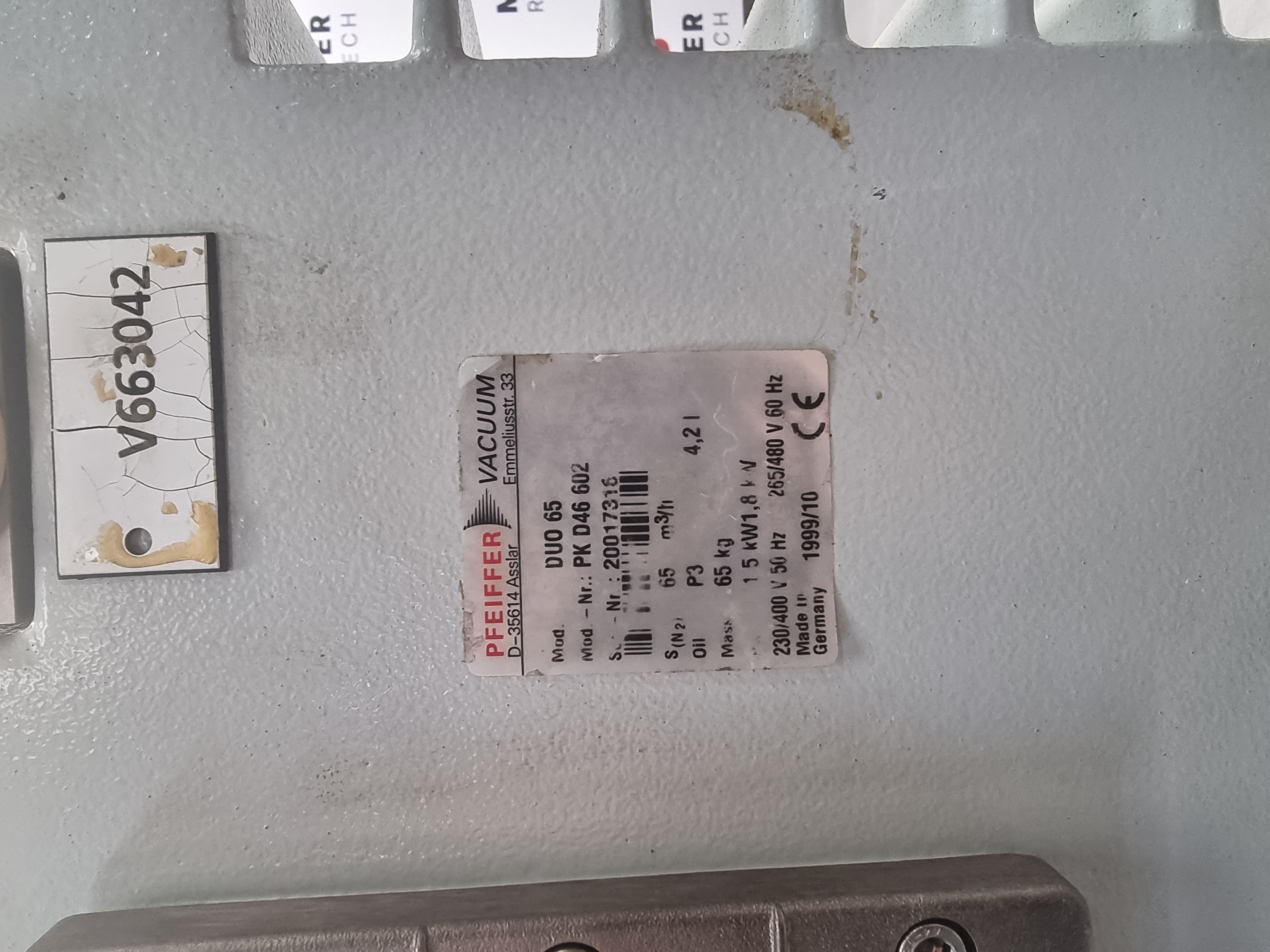 Used Pfeiffer Duo 65 Vacuum Pump | PK D46 602 | 65 m³/h