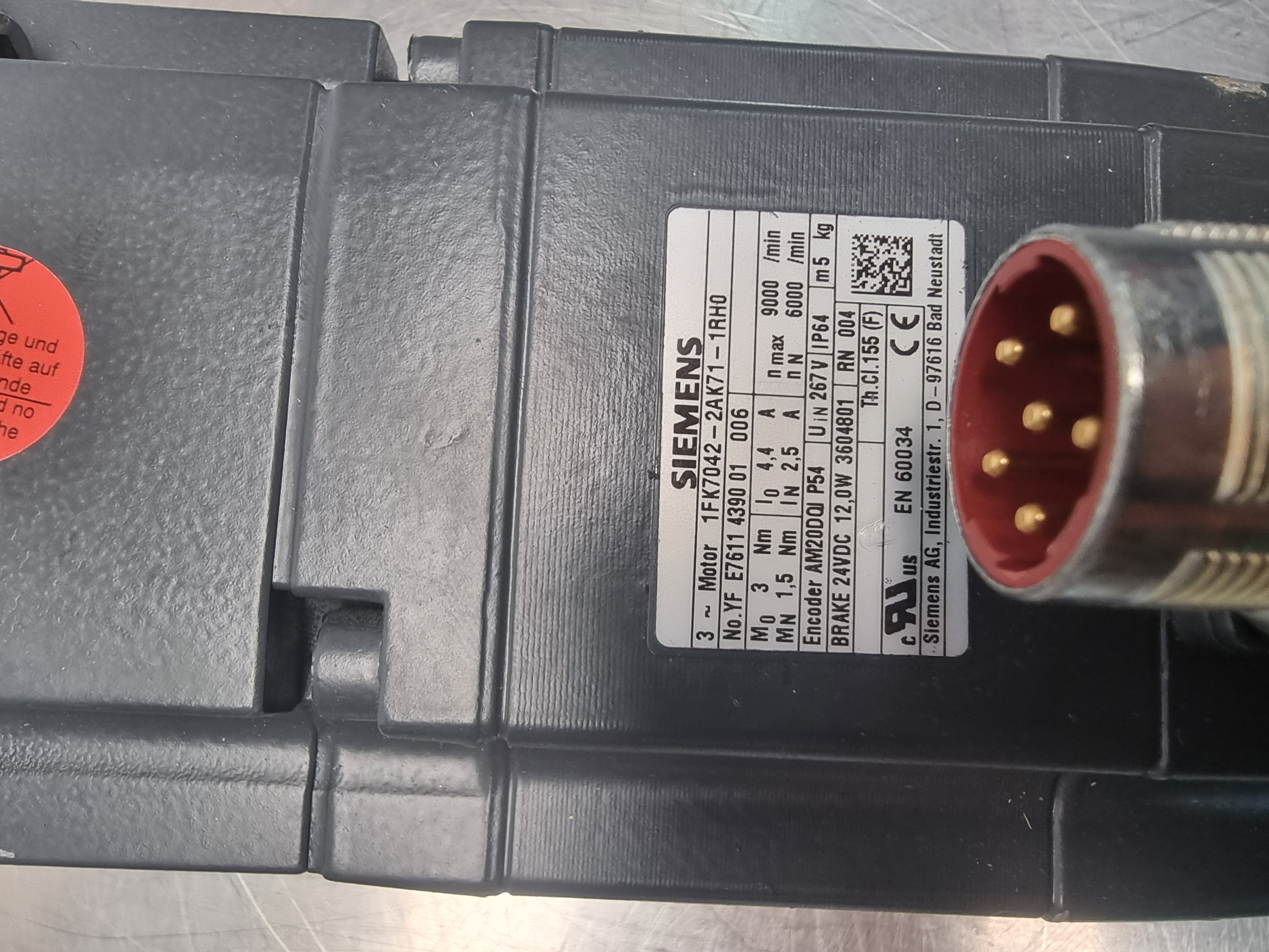 Used Siemens Simotics Servo Motor | 1FK7042-2AF71-1RH0 | 9000RPM | NEVER RUN!!