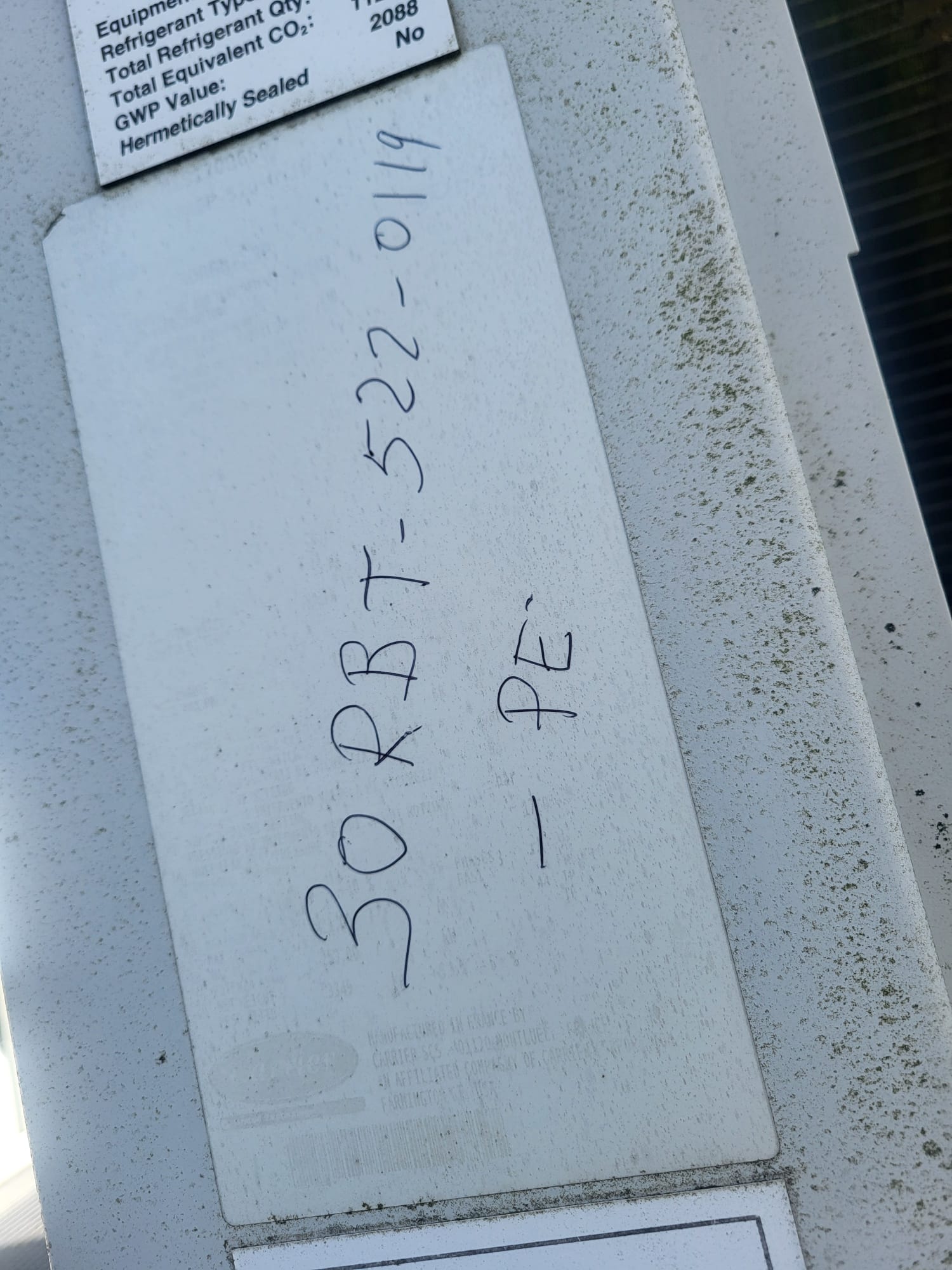 Used Carrier Aquasnap 30RBP Chiller | P/N: 30RBP-520-0119-PE