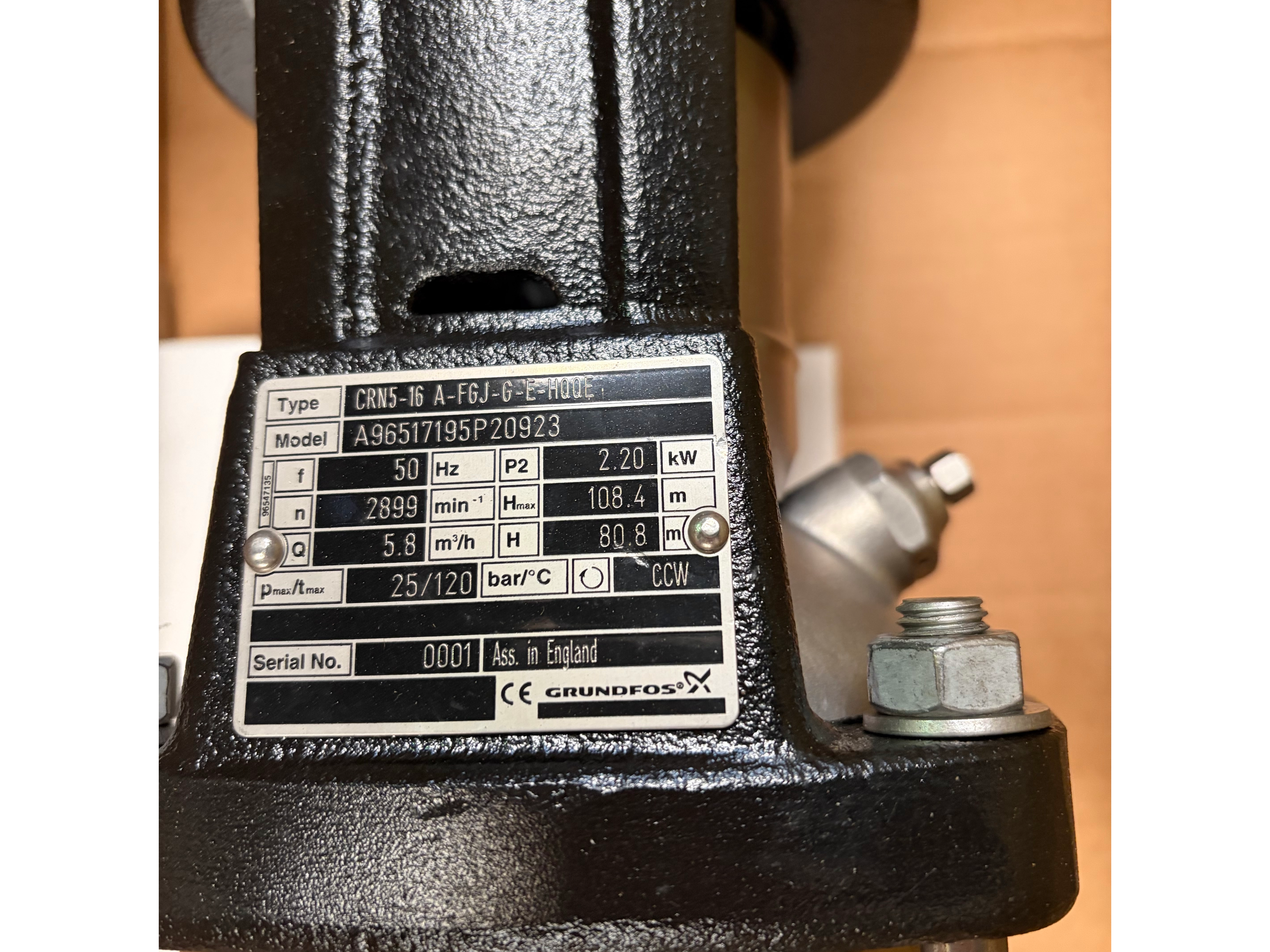 Grundfos CRN5-16 A-FGJ-G-E-HQQE Centrifugal Pump P/N:96517195