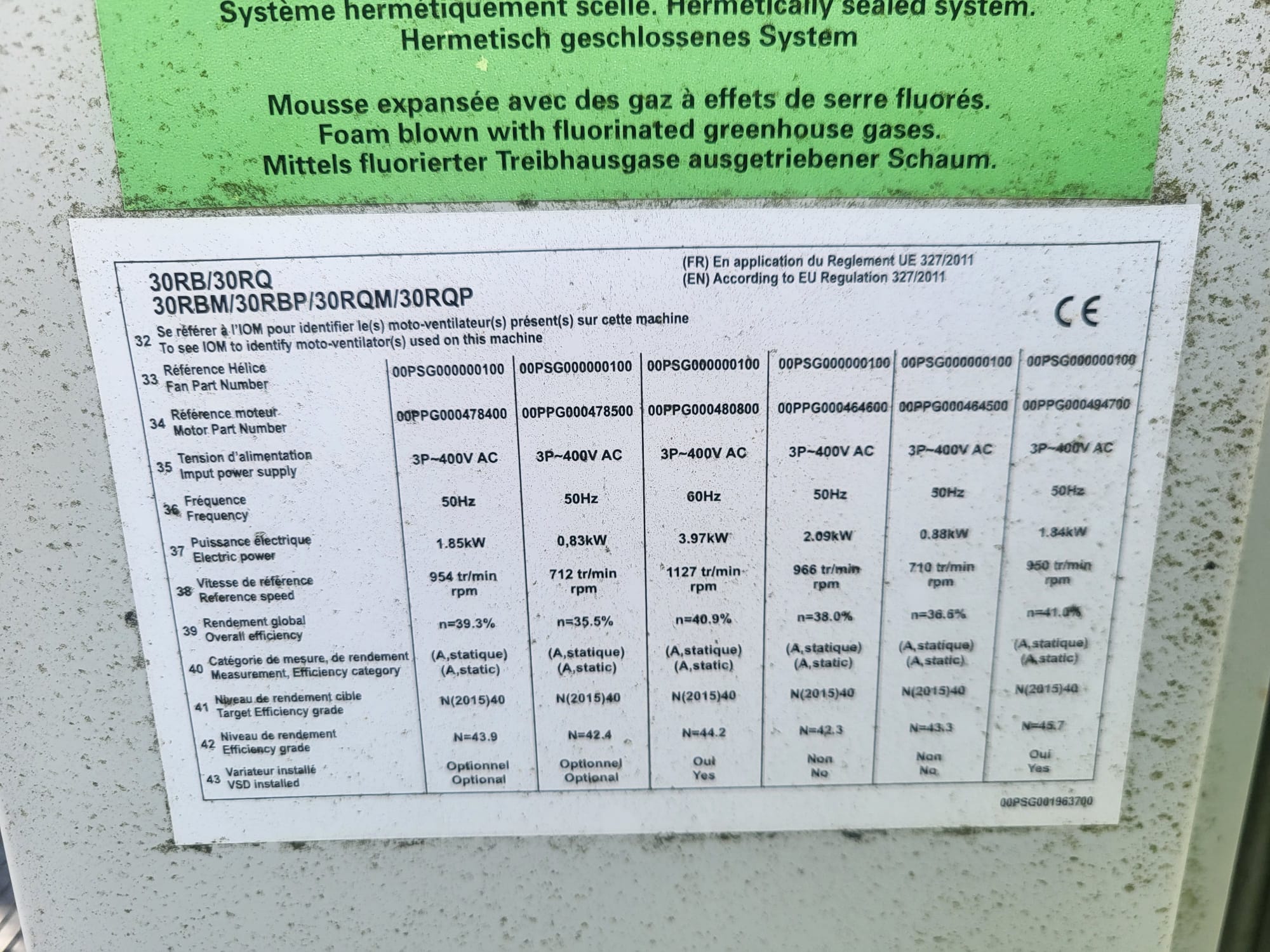 Used Carrier Aquasnap 30RBP Chiller | P/N: 30RBP-520-0119-PE