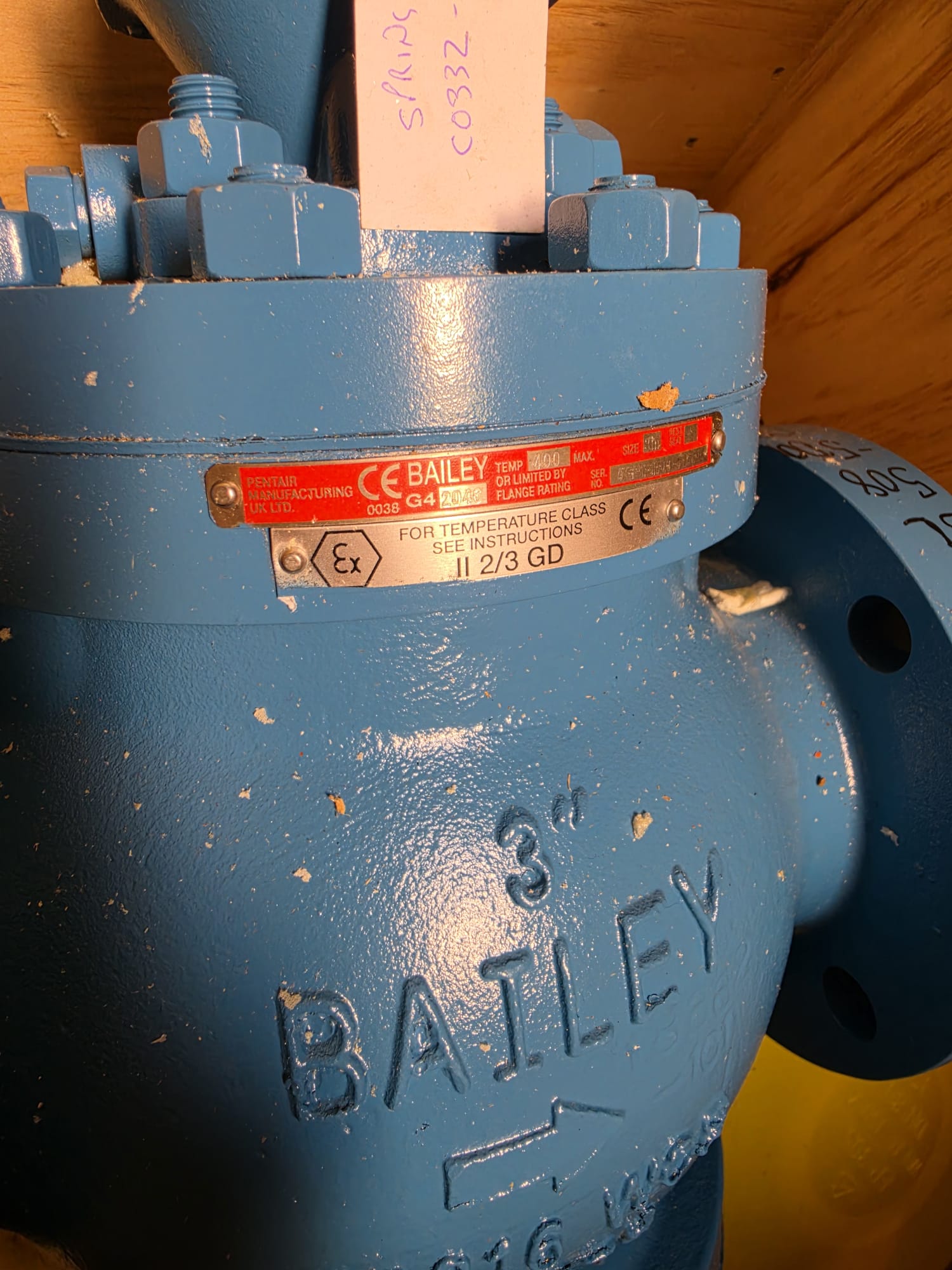 Bailey G4 3" Pressure Reducing Valve 