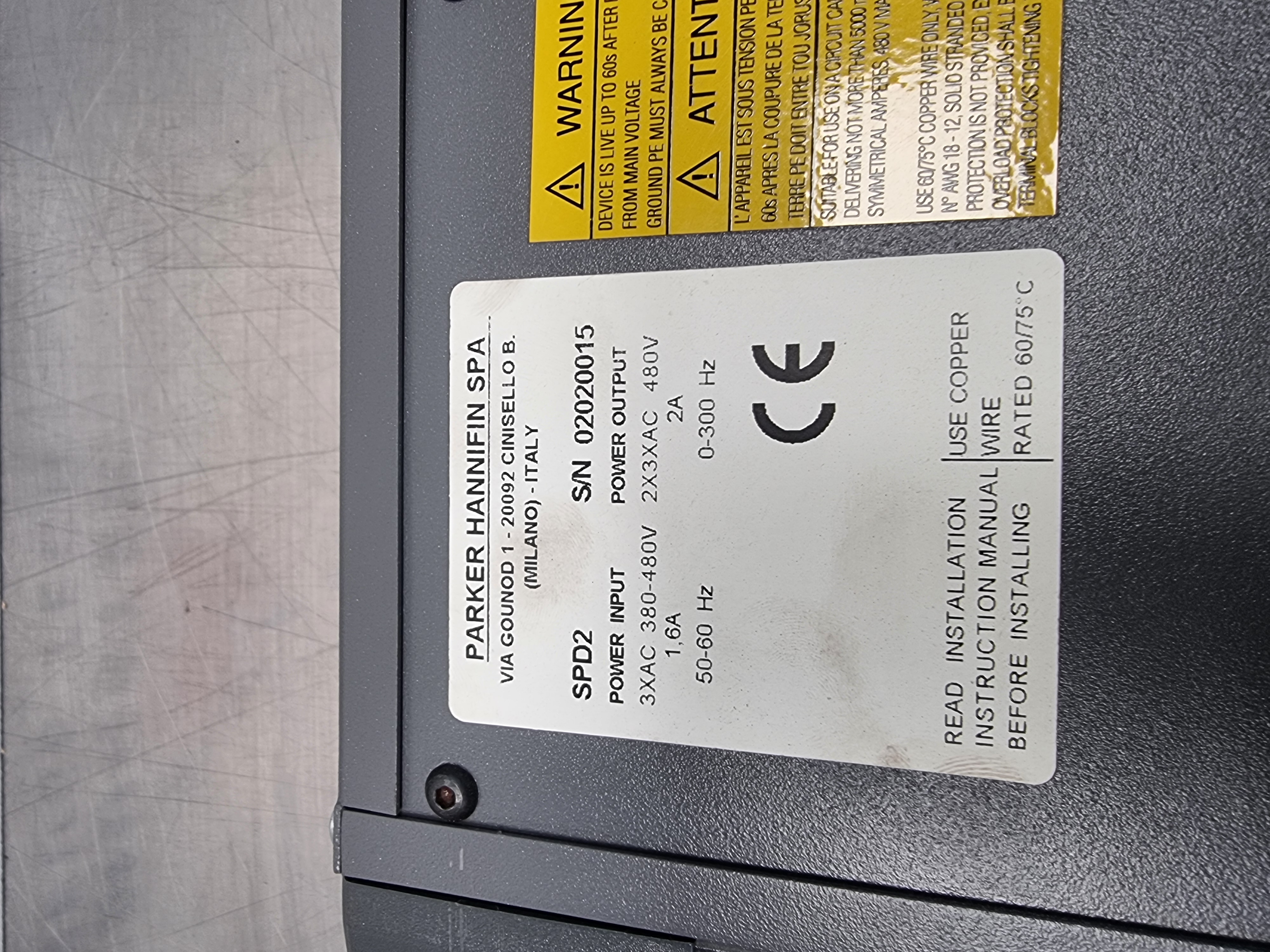 Used Parker Hannifin SPD2 Servo Drive | Power Output: 2X3XAC 480V 2A